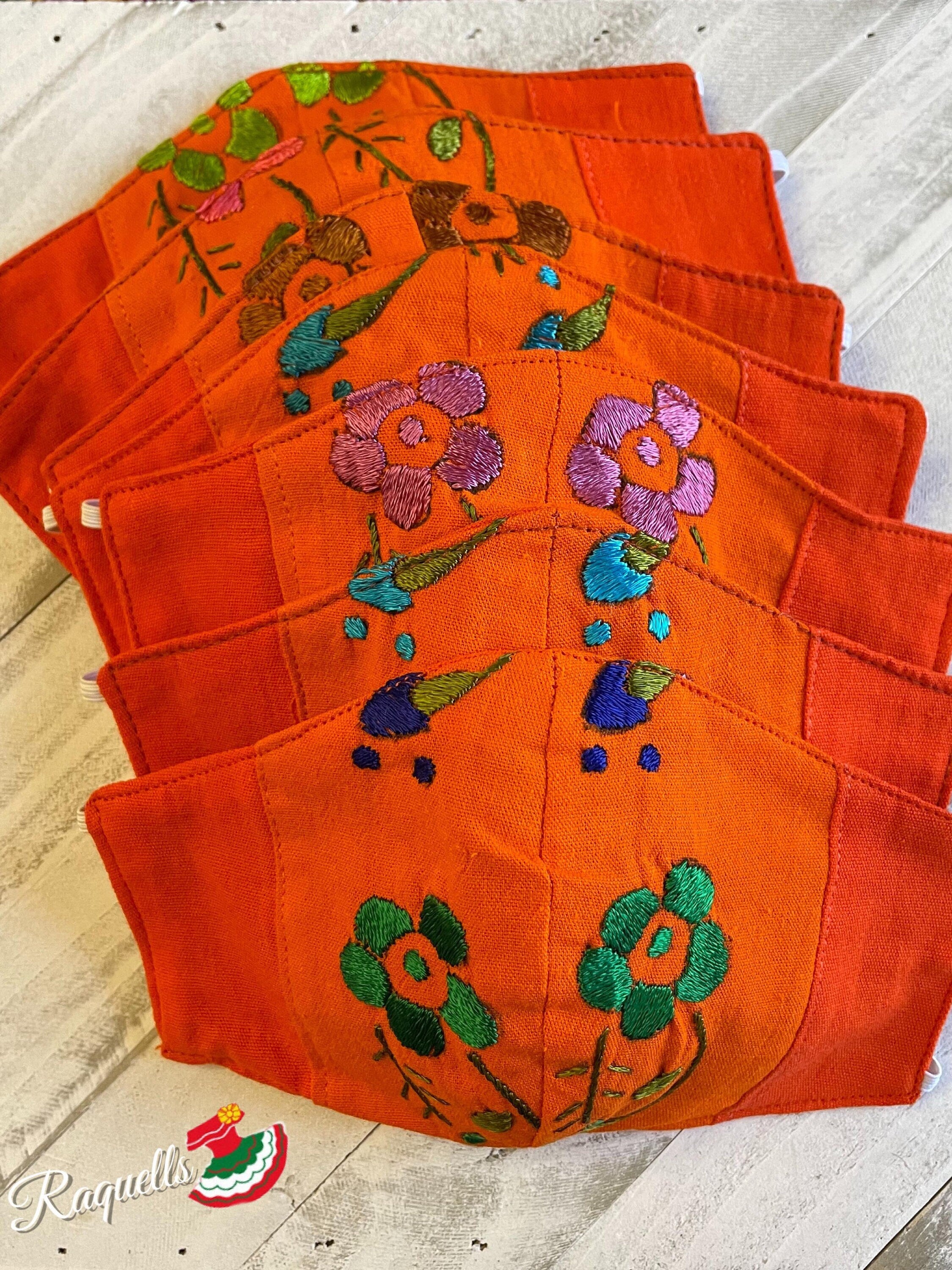 Image of Mexican Simple Embroidered Face Mask - Handmade Artisanal Face Masks