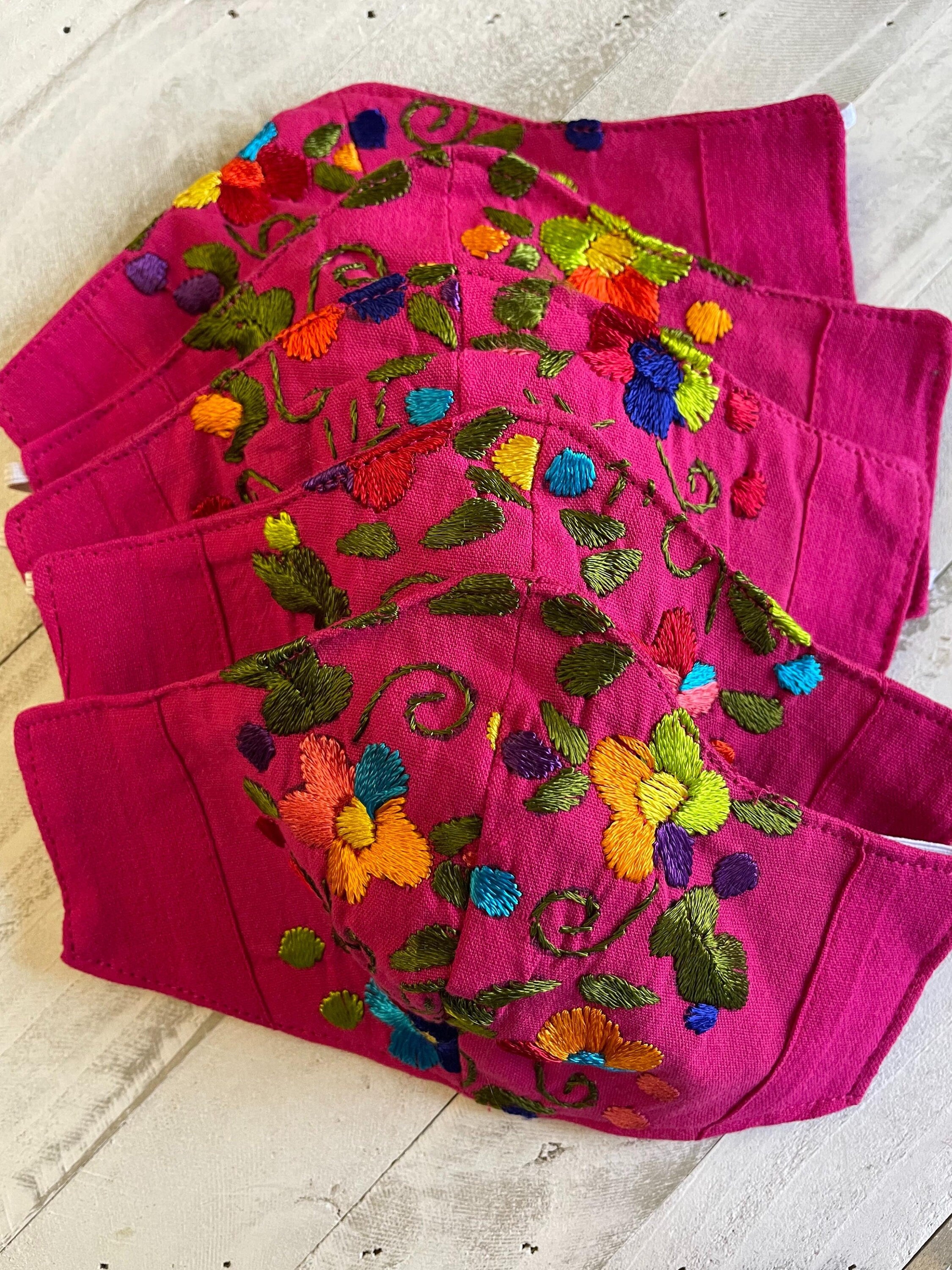 Mexican Delicate Embroidered Face Mask - Handmade Artisanal Face Masks