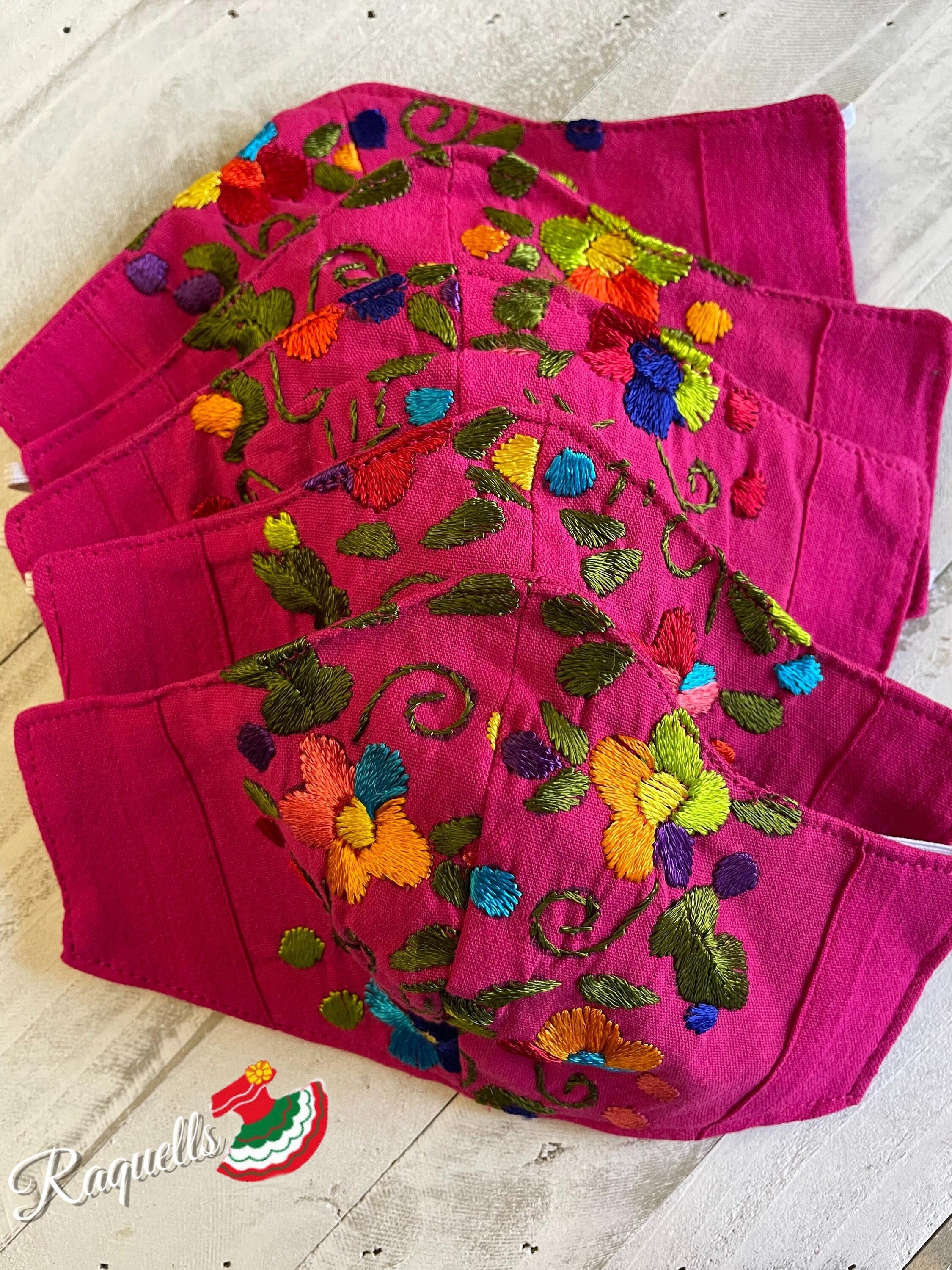 Image of Mexican Delicate Embroidered Face Mask - Handmade Artisanal Face Masks