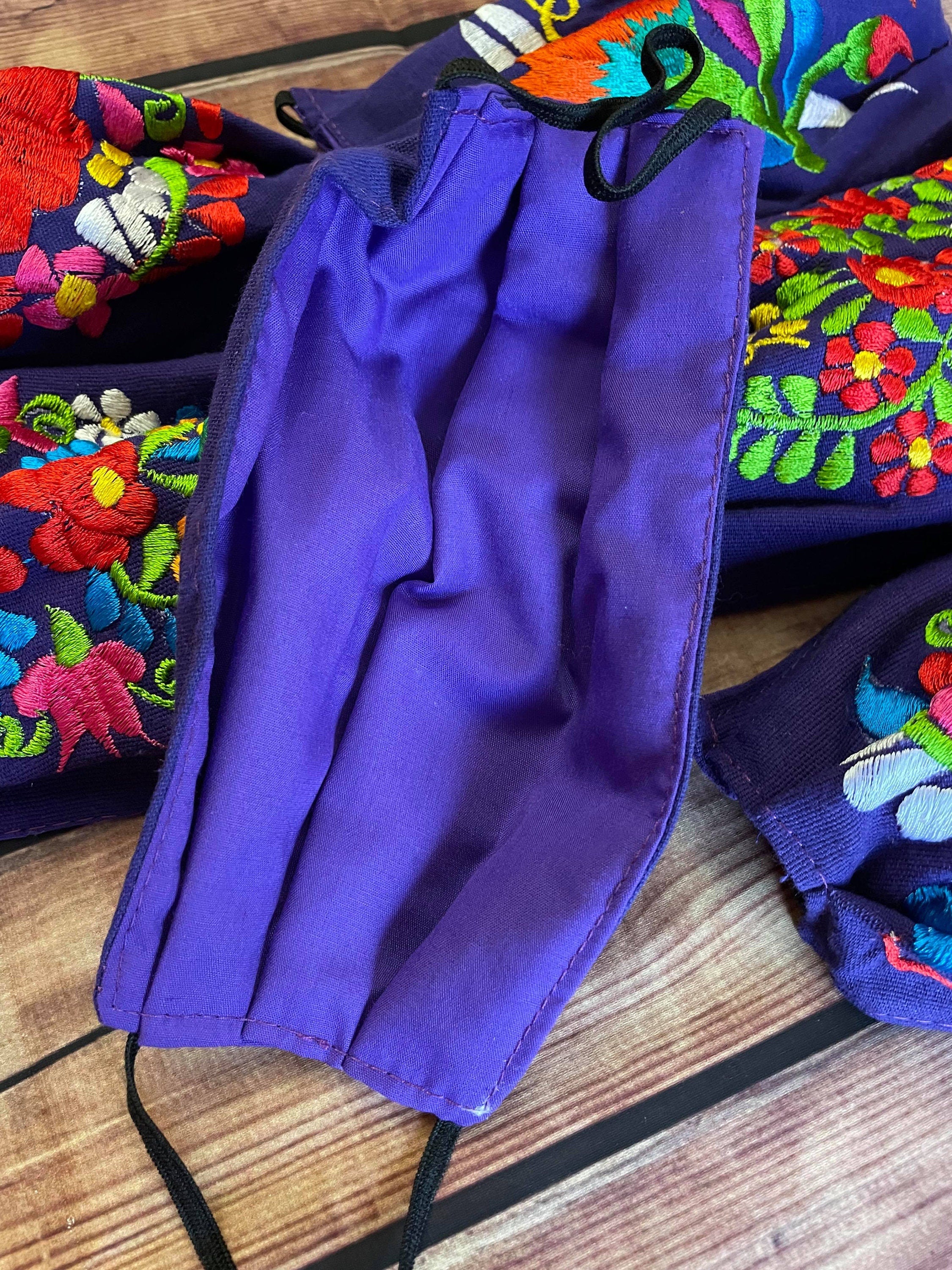 FLOWERS-Embroidered Face Mask w/filter sewn-in