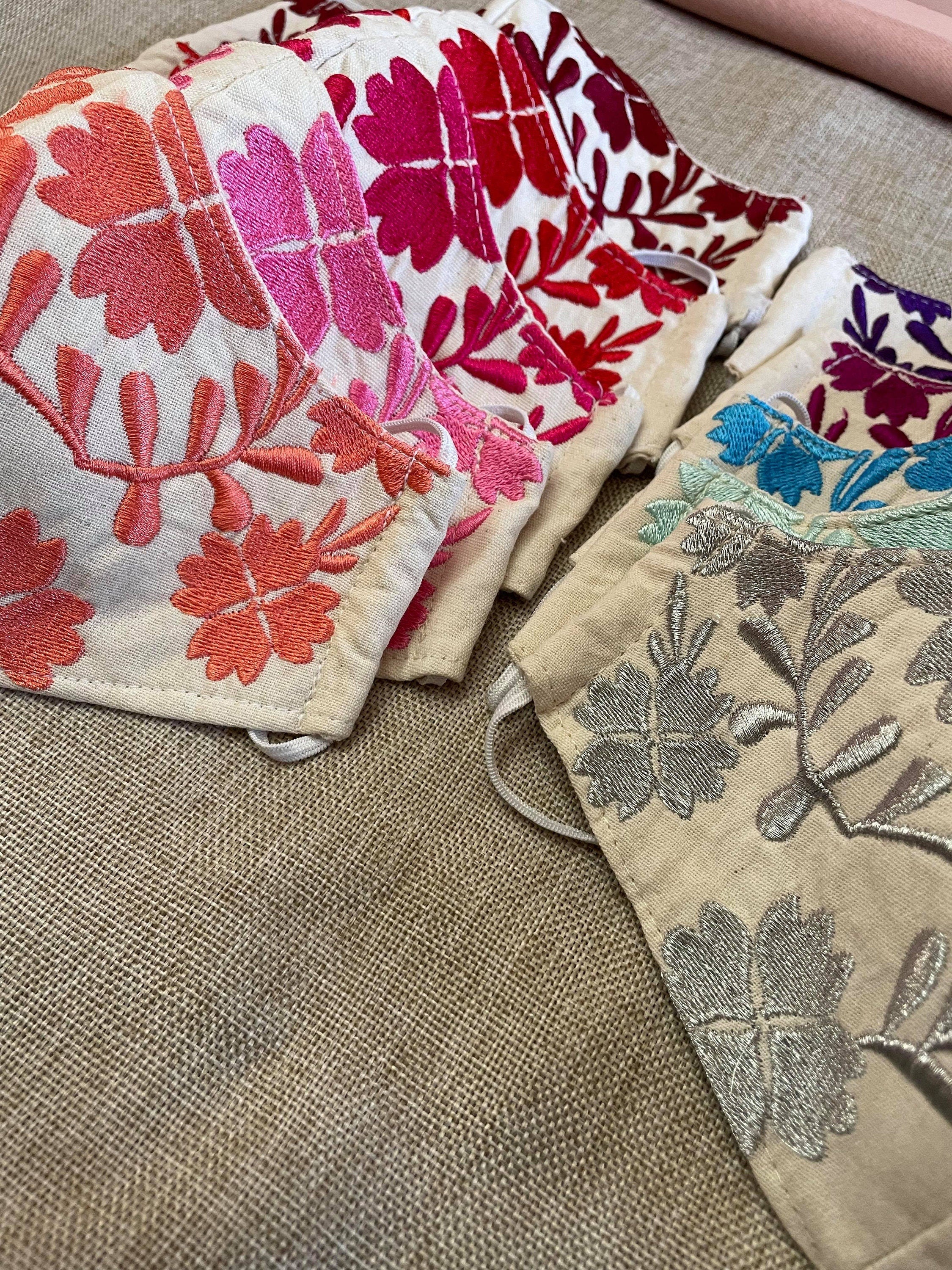 Image of Mexican Floral Embroidered Face Masks - Handmade Face Masks