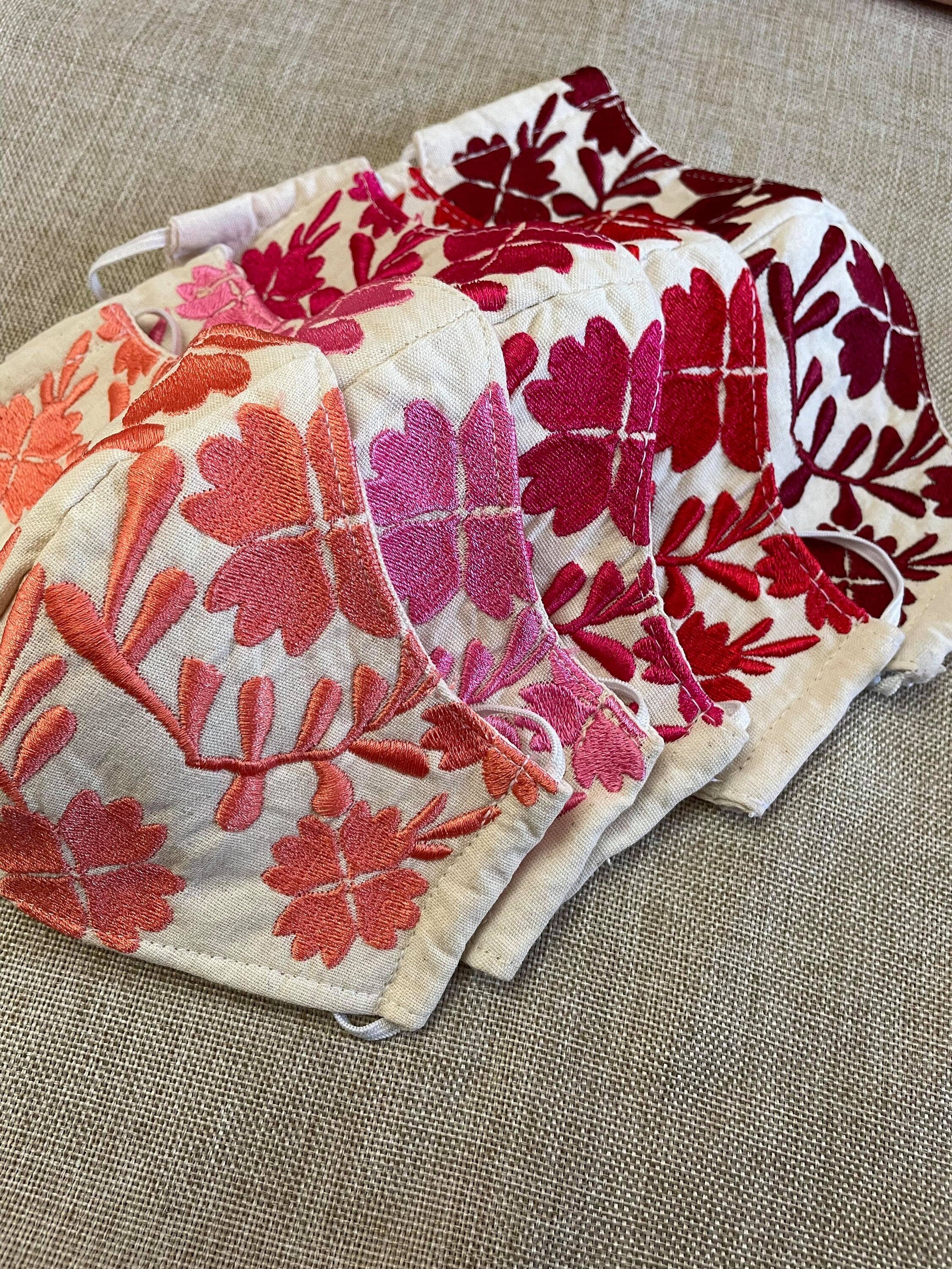 Mexican Floral Embroidered Face Masks - Handmade Face Masks
