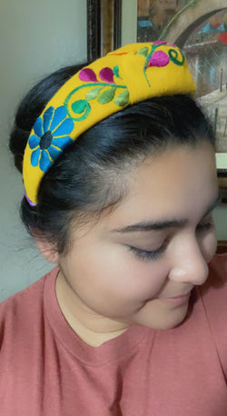 Image of Hand Embroidered Floral Headbands - Artisanal Headbands - Handcrafted Headbands - A