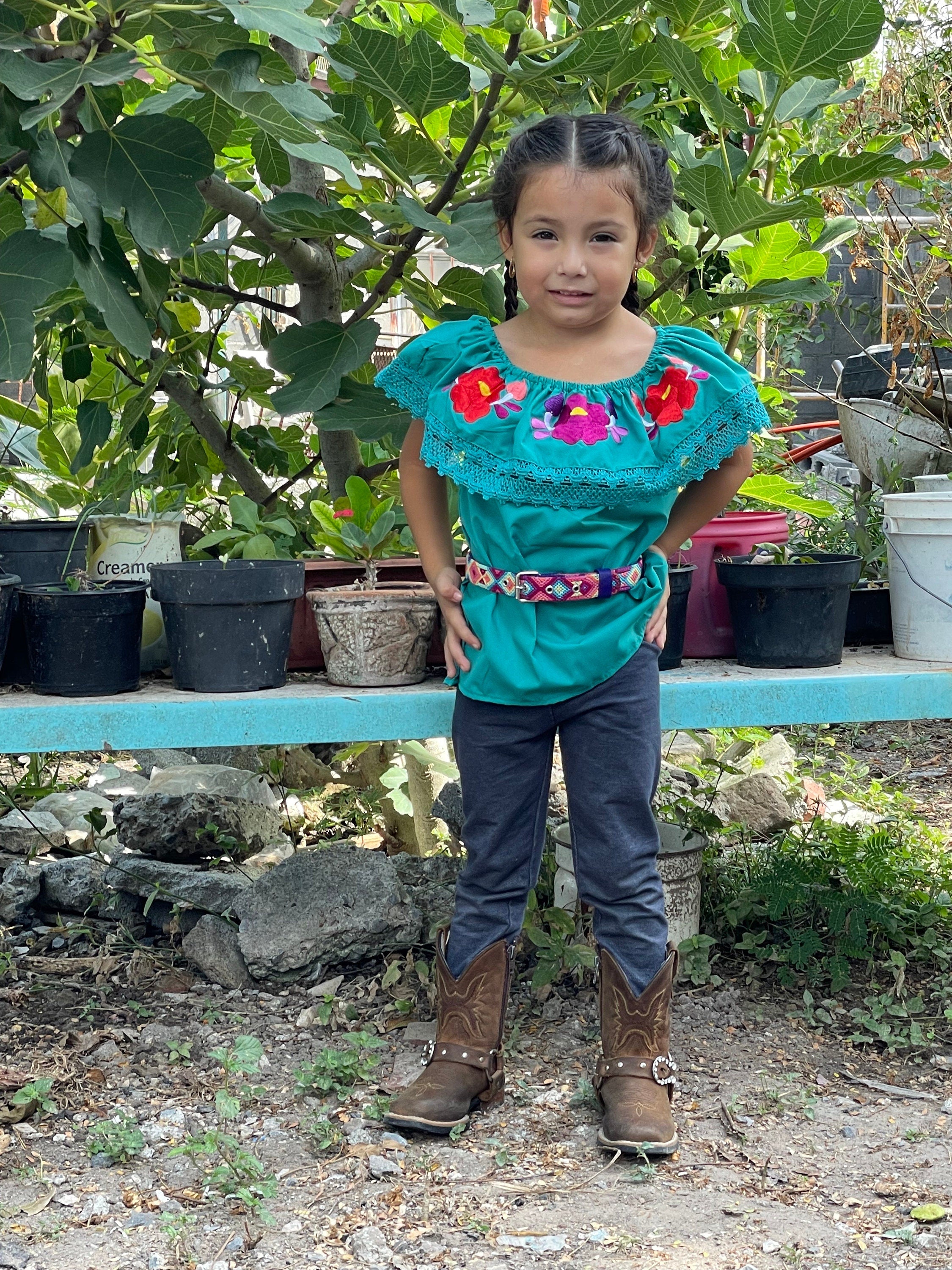 Authentic Girls Puebla Blouse - Kids Mexican Blouse - Artisanal Blouse