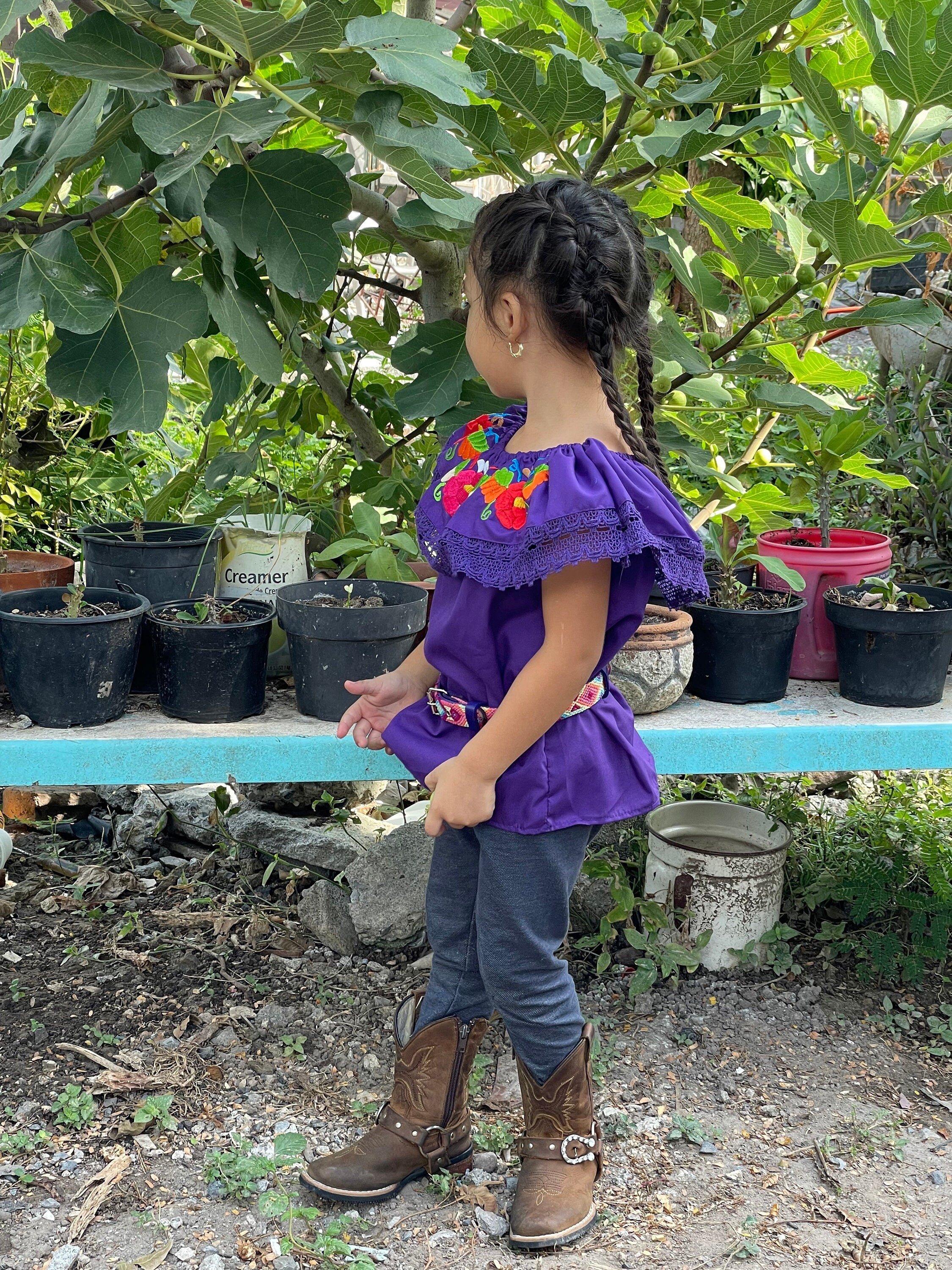 Image of Authentic Girls Puebla Blouse - Kids Mexican Blouse - Artisanal Blouse