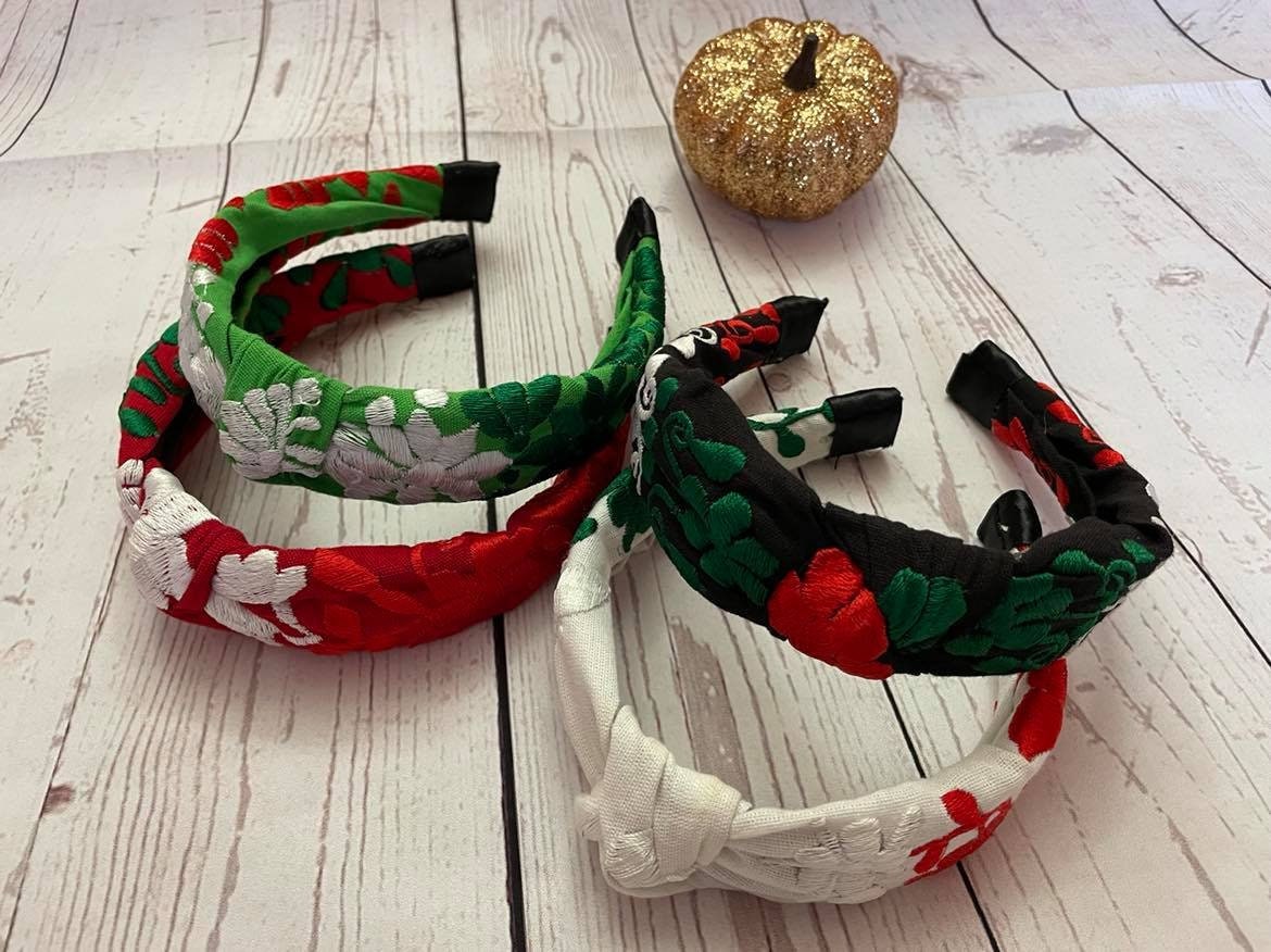 Image of Beautiful Embroidered Floral Headbands - Handcrafted Headbands from Chiapas, Mexico