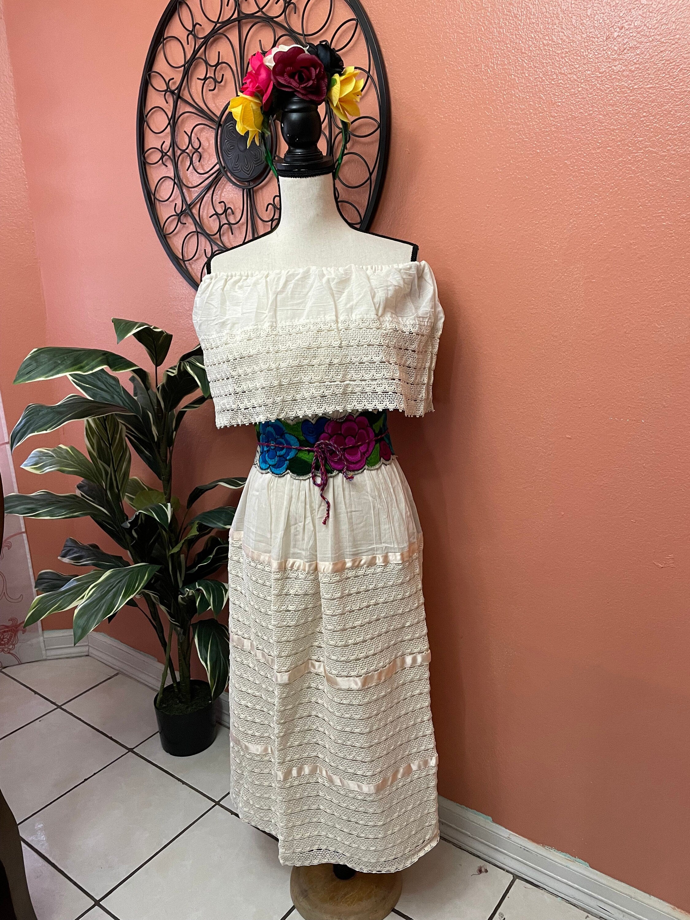 Beautiful Handmade Black Mexican Dress - Halloween Dress