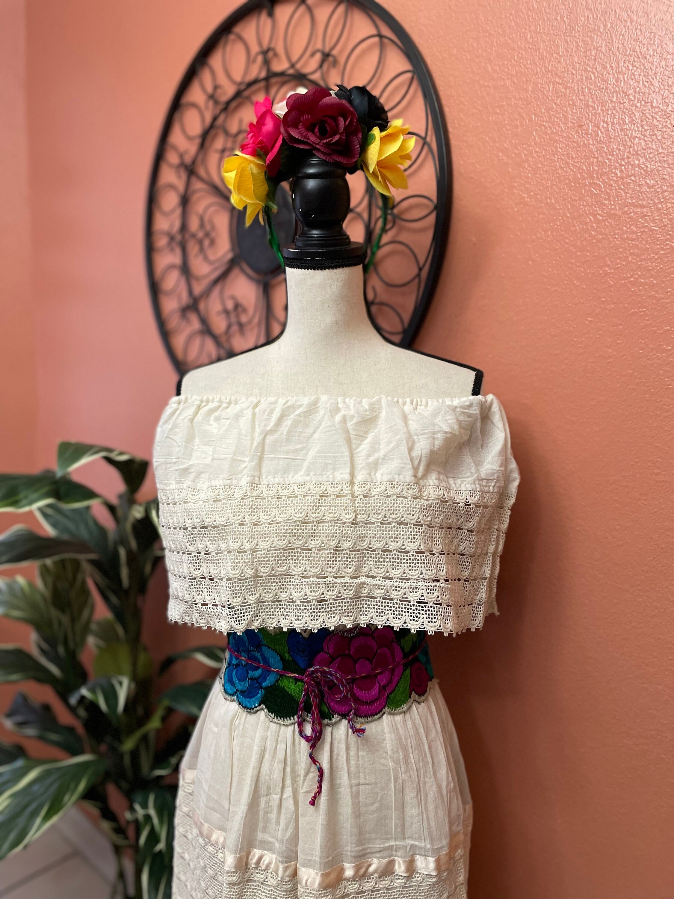 Beautiful Handmade Black Mexican Dress - Halloween Dress