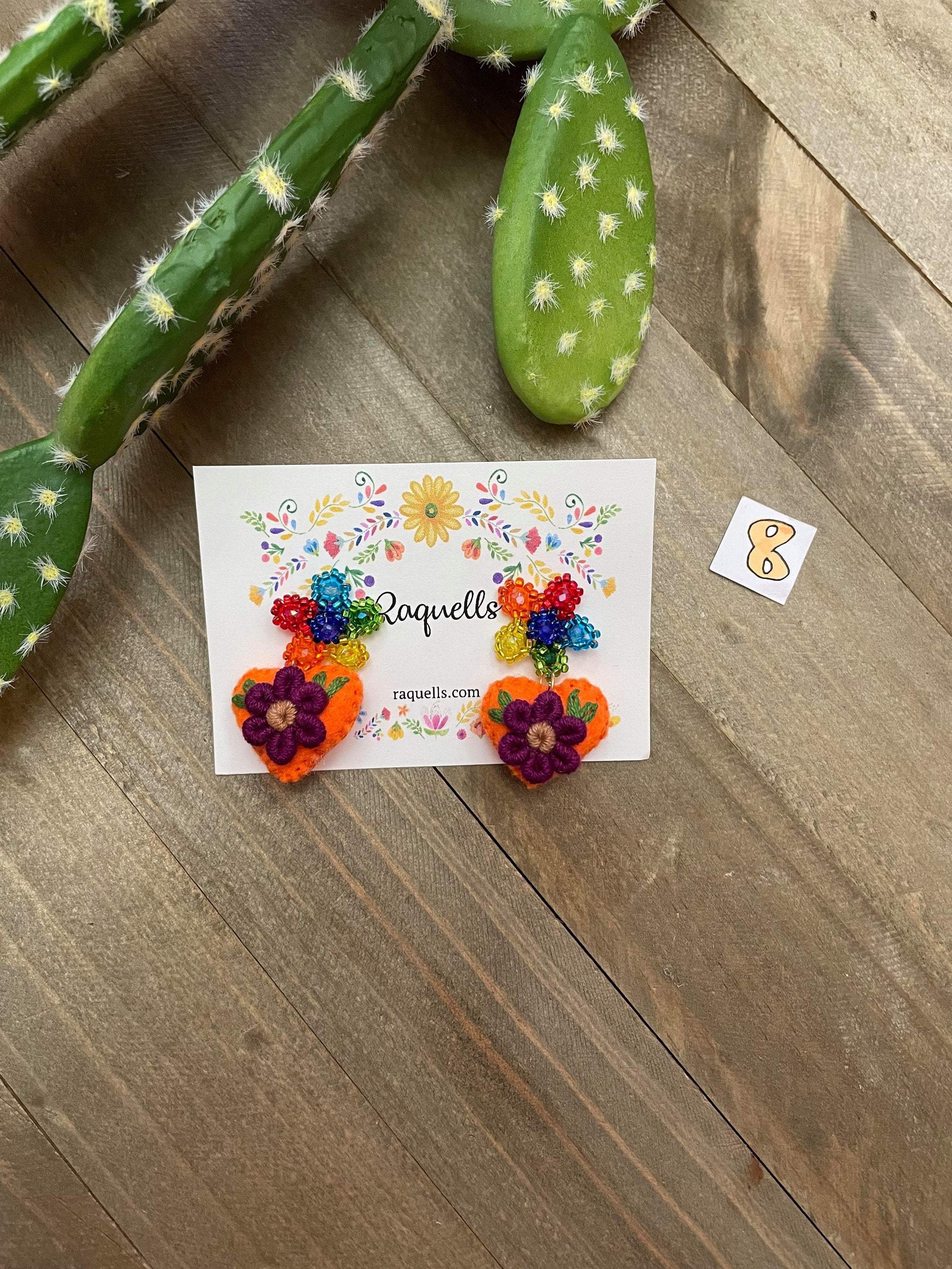 Image of Beautiful Handmade Heart Earrings - Artisan Made Stud Earrings