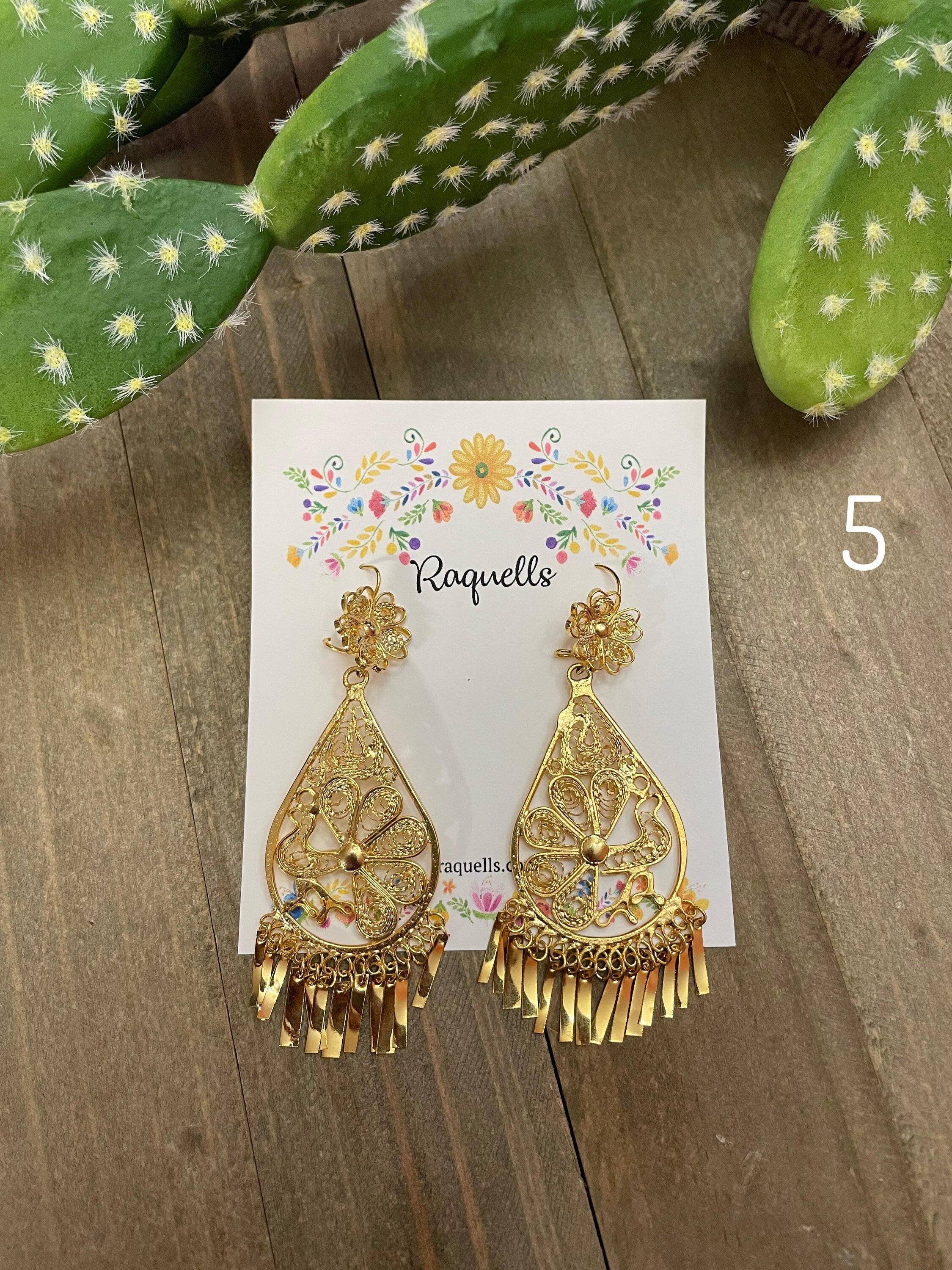 Gorgeous & Elegant Mexican Artisanal Gold Plated Filigree Earrings - Beautifully made by our Oaxaca Artisan Partners