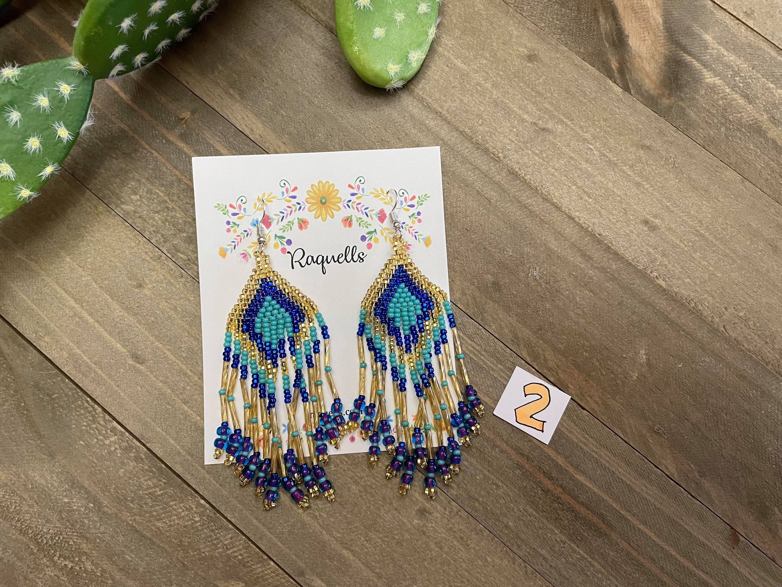 Image of Beautiful Hand Beaded Earrings - Chiapas, Mexico - Artisanal Earrings