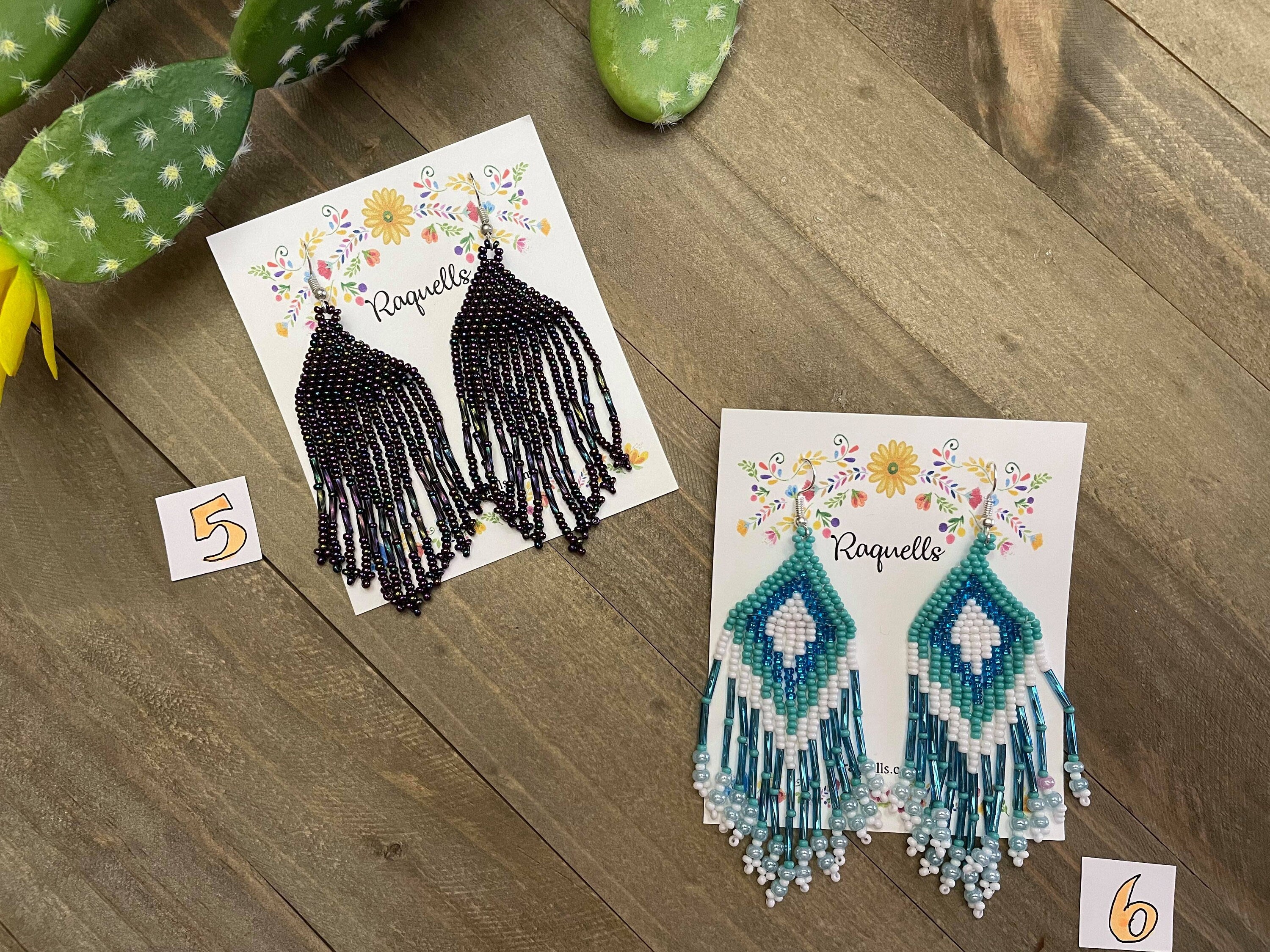 Image of Beautiful Hand Beaded Earrings - Chiapas, Mexico - Artisanal Earrings