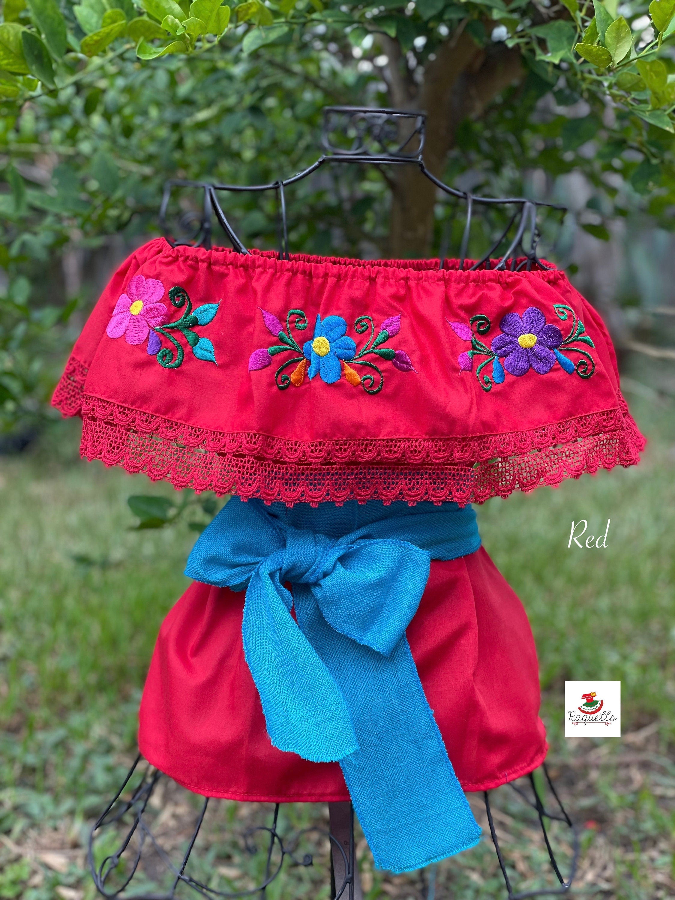 Image of Authentic Girls Puebla Blouse - Kids Mexican Blouse - Artisanal Blouse
