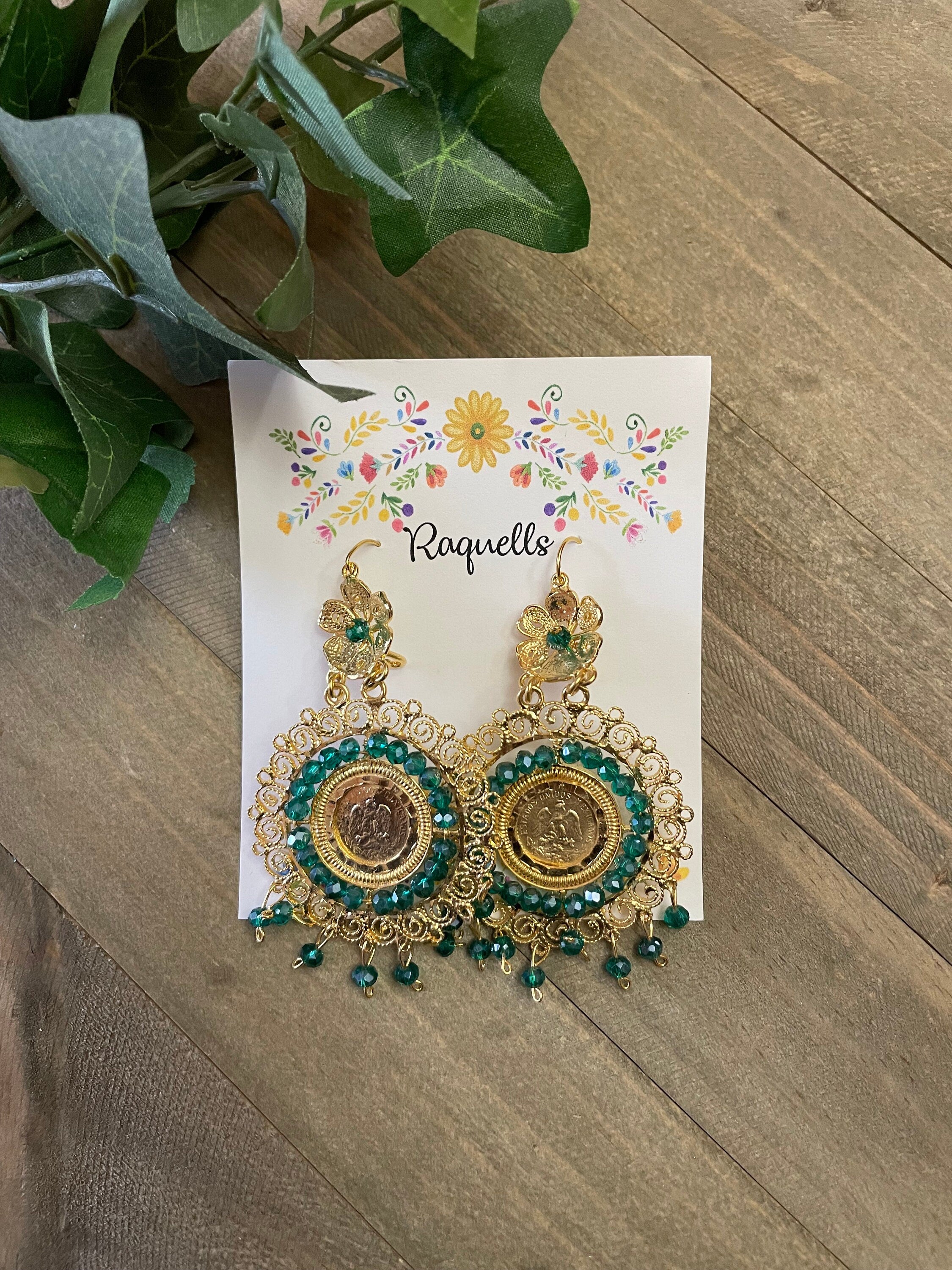 Image of Gorgeous and Elegant Mexican Artisanal Gold Plated Filigree Earrings - Beautiful Folkloric Earrings made by our Oaxaca Artisan Partners