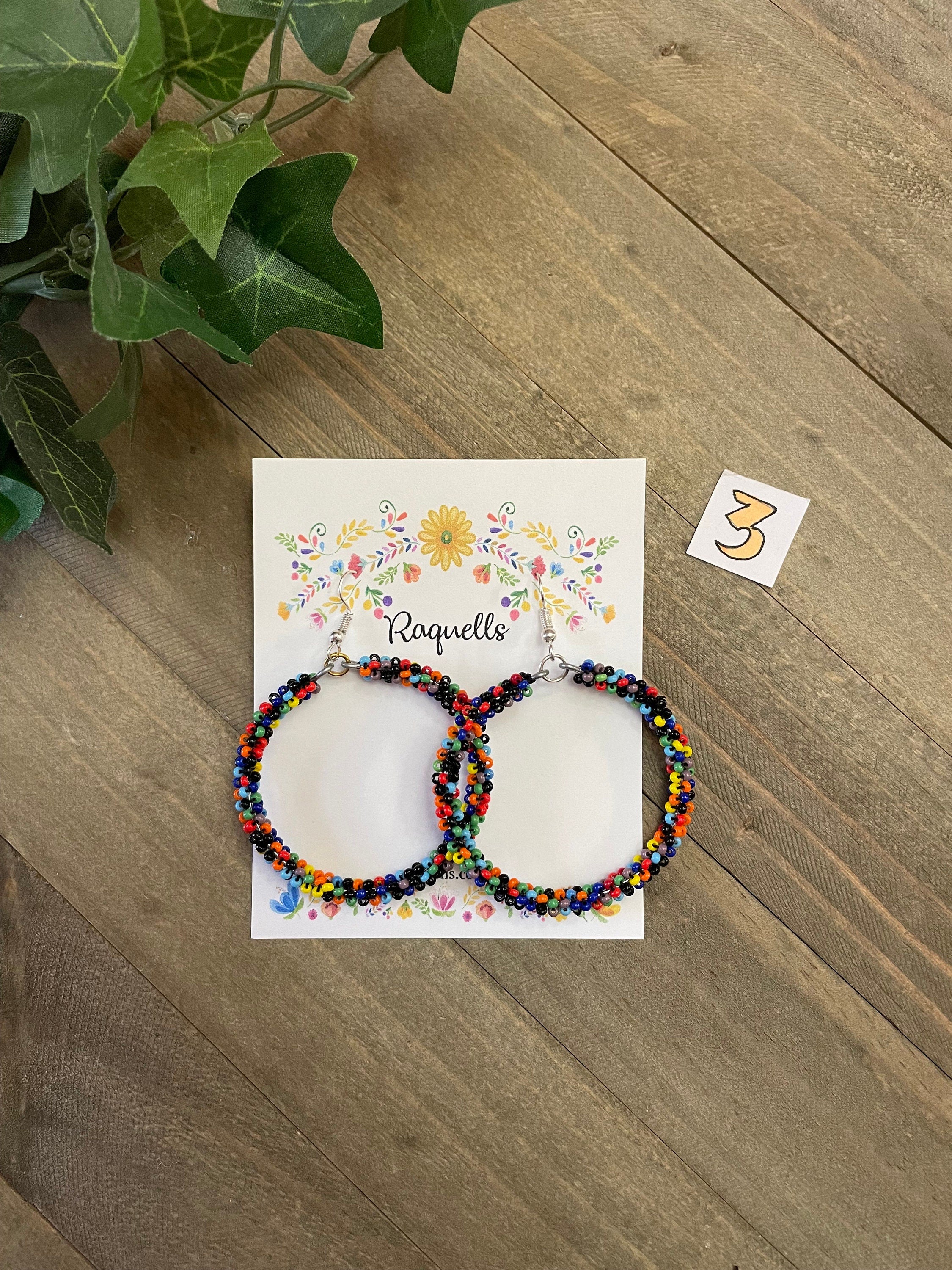 Image of Beautiful Hand Beaded Artisanal Earrings - Beaded Earrings From Chiapas, Mexico