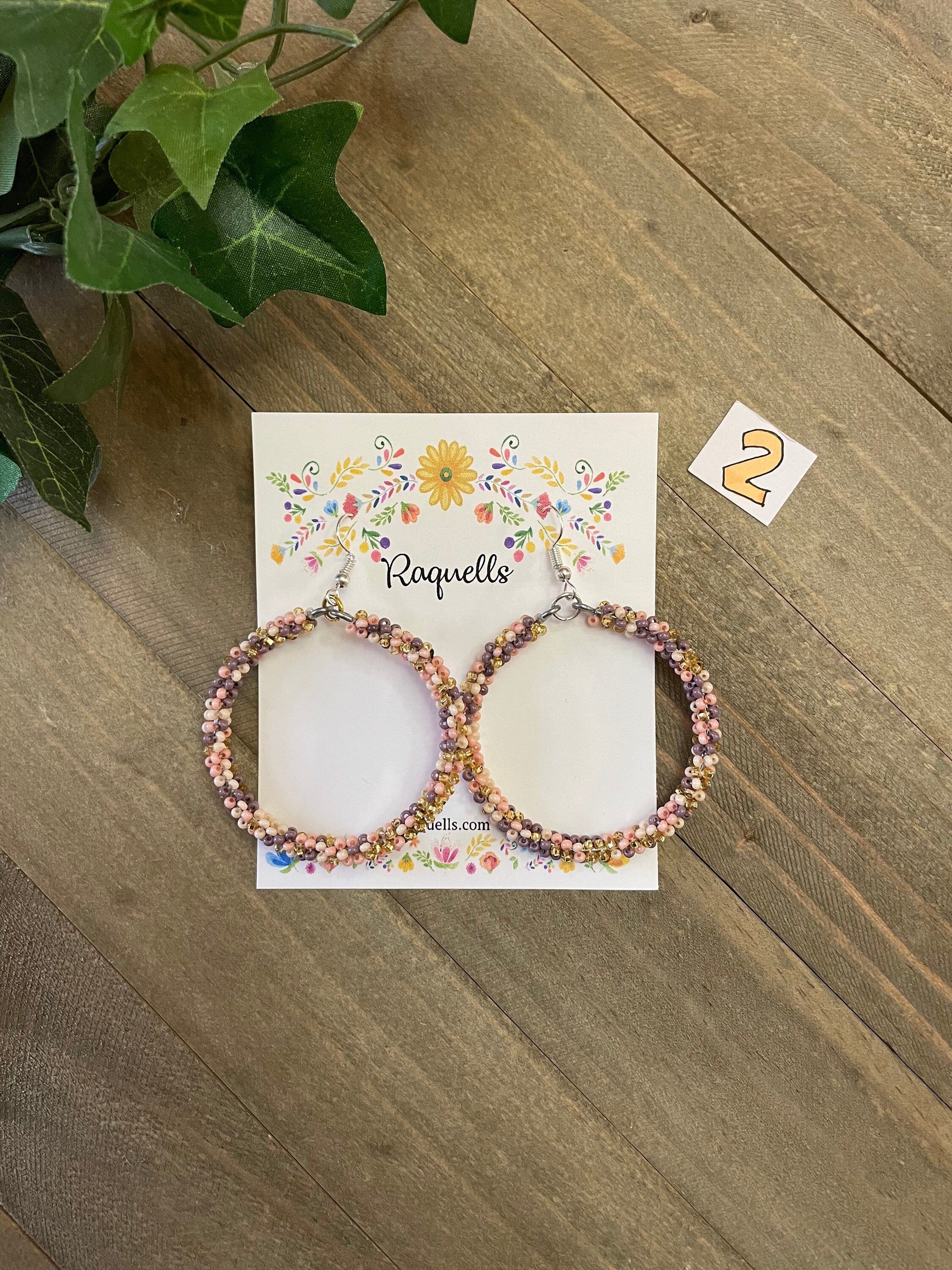 Image of Beautiful Hand Beaded Artisanal Earrings - Beaded Earrings From Chiapas, Mexico