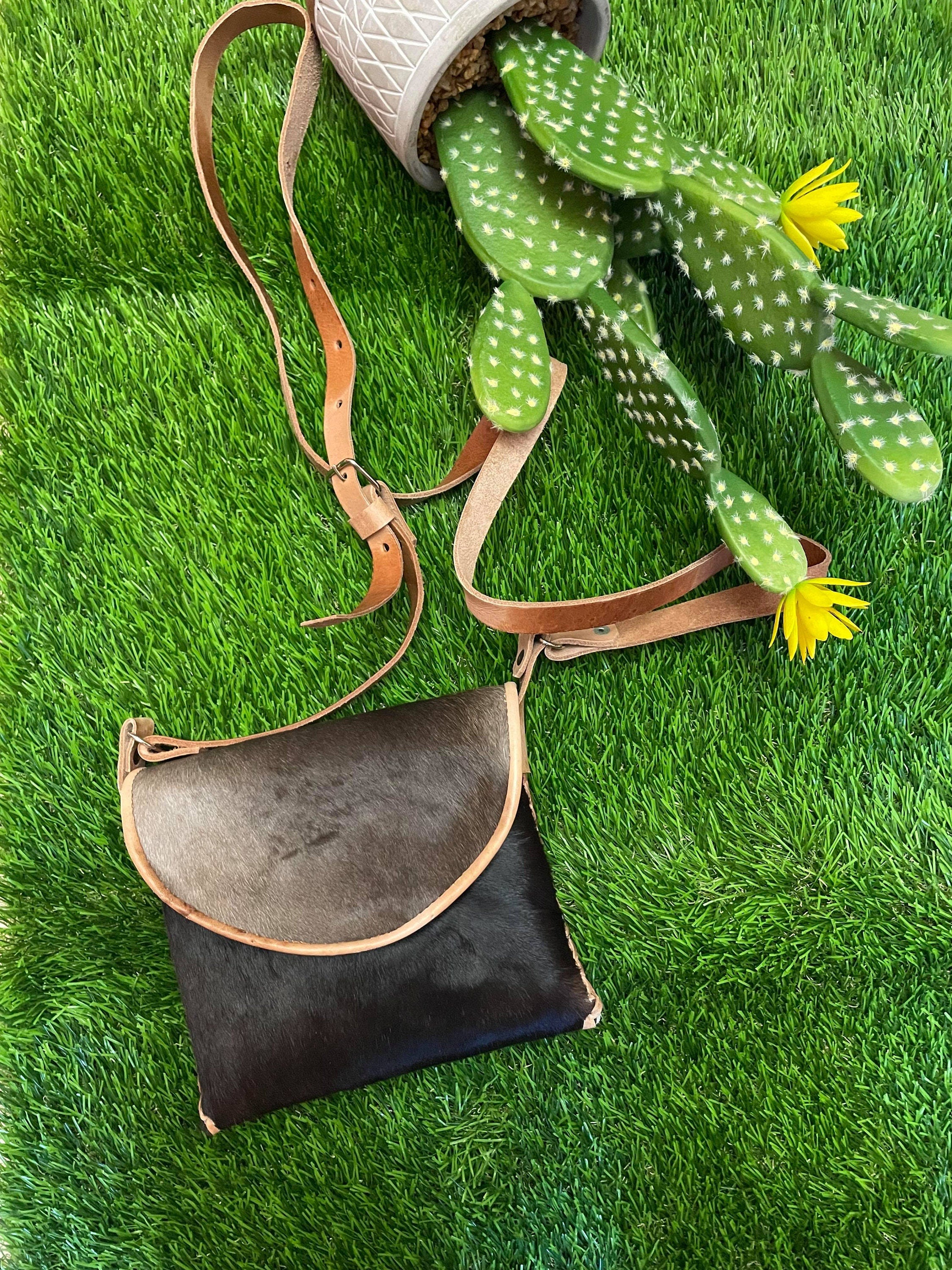 Handmade Cow Hide Crossbody Bag - Artisan Made Messenger Bag