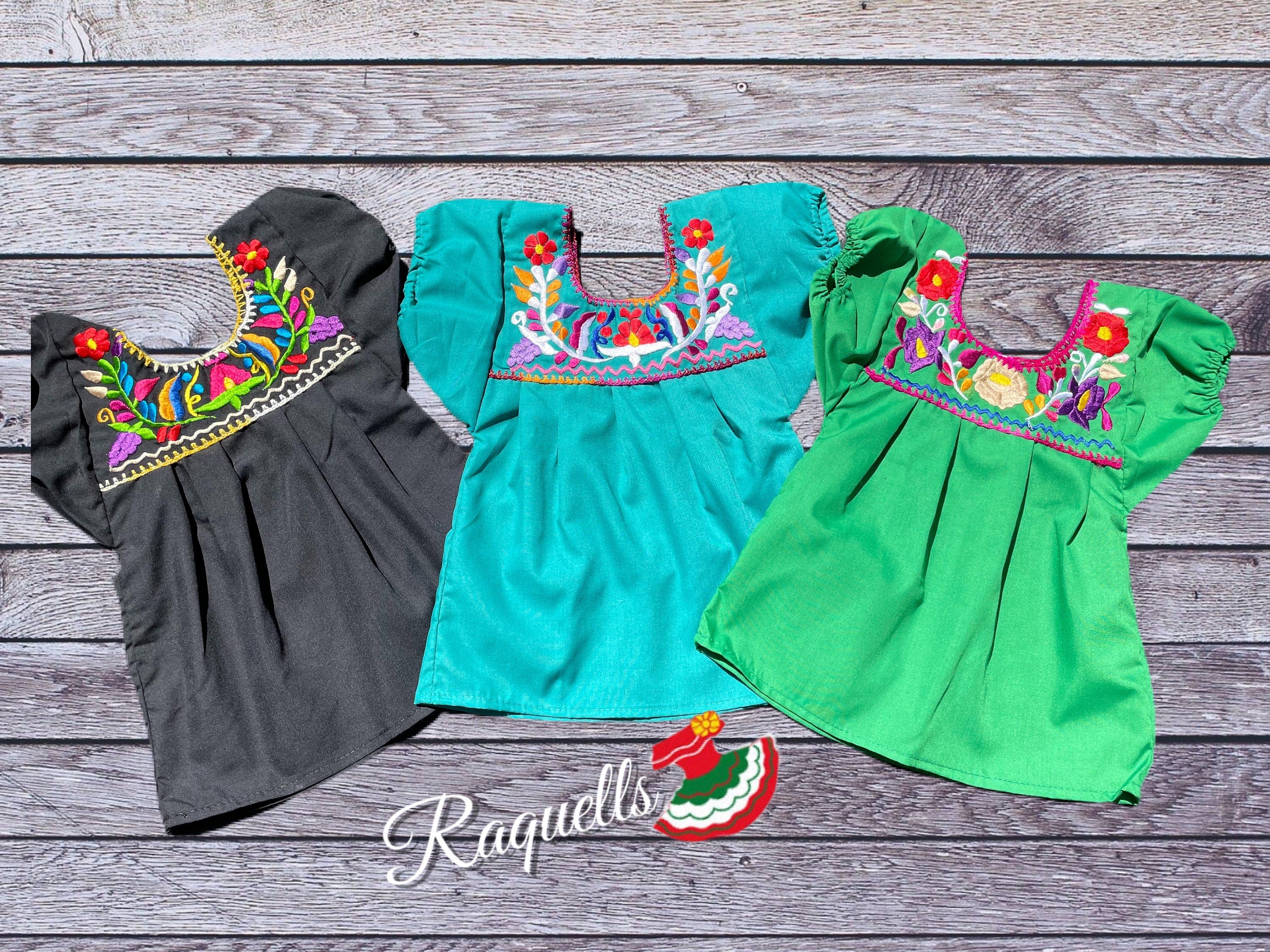 Image of Authentic Girls Puebla Blouse - Kids Mexican Blouse - Artisanal Blouse