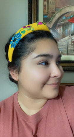 Image of Hand Embroidered Floral Headbands - Artisanal Headbands - Handcrafted Headbands - A