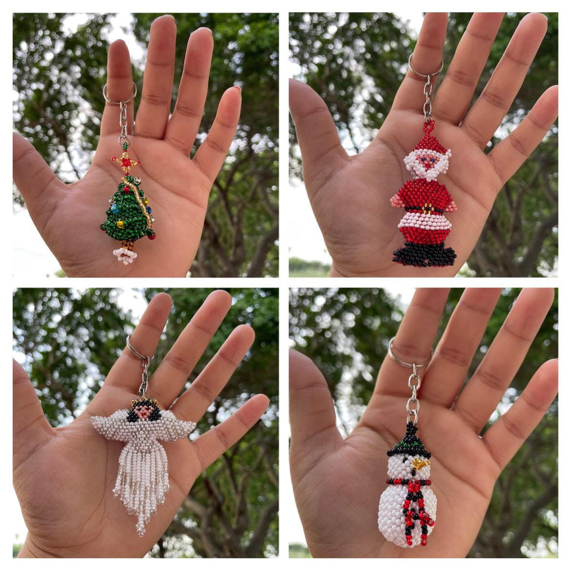 Image of Handmade Beaded Keychains - Artisan Made Keychains - Hand Beaded Keychains