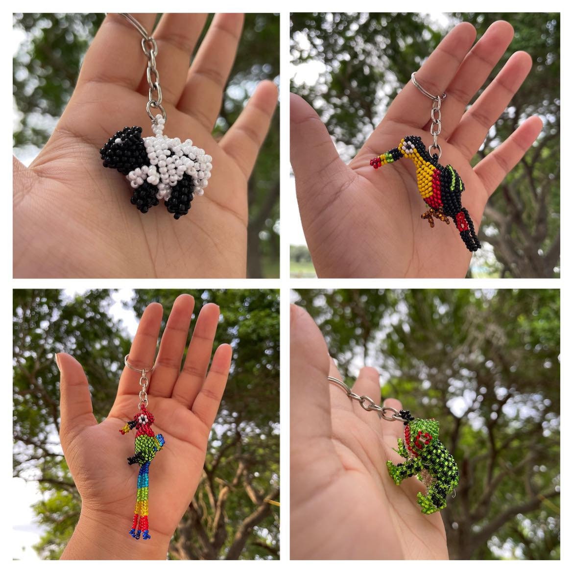Image of Handmade Beaded Keychains - Artisan Made Keychains - Hand Beaded Keychains