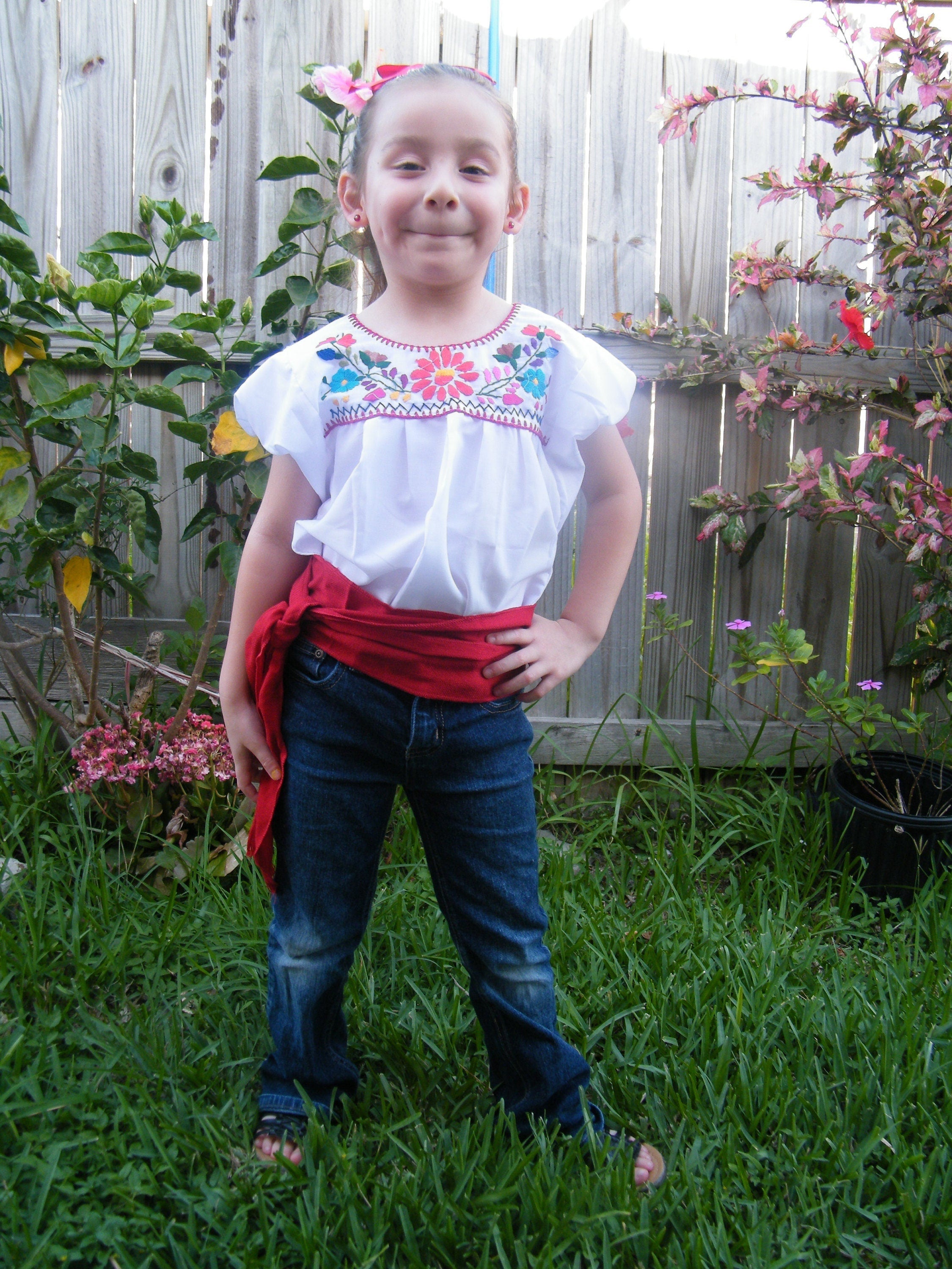 Authentic Girls Puebla Blouse - Kids Mexican Blouse - Artisanal Blouse