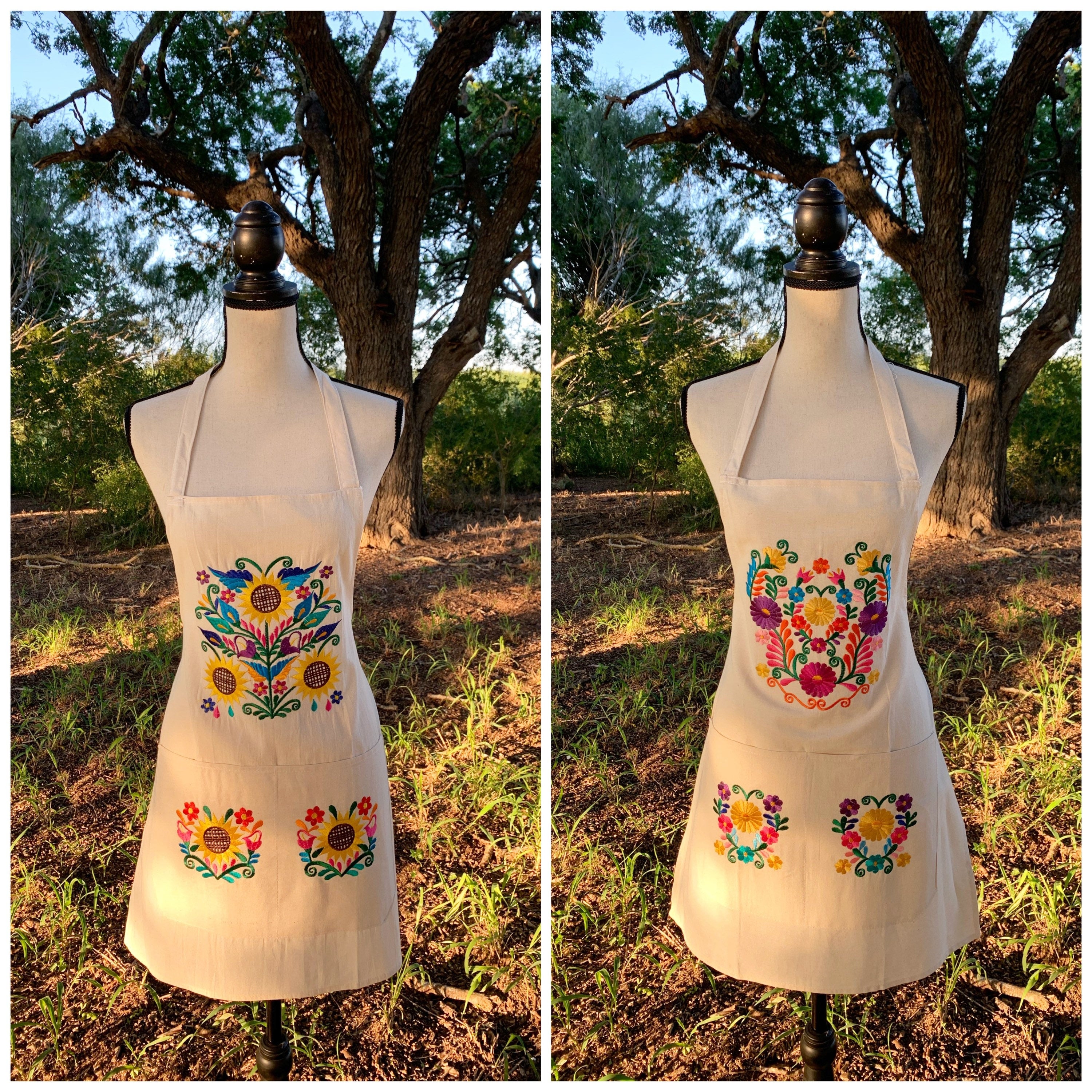 Image of Beautiful Embroidered Aprons - Artisanal Aprons in Manta fabric