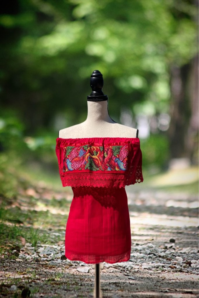 Image of Loose Fit Mexican Embroidered Blouse - Artisan Made Blouse