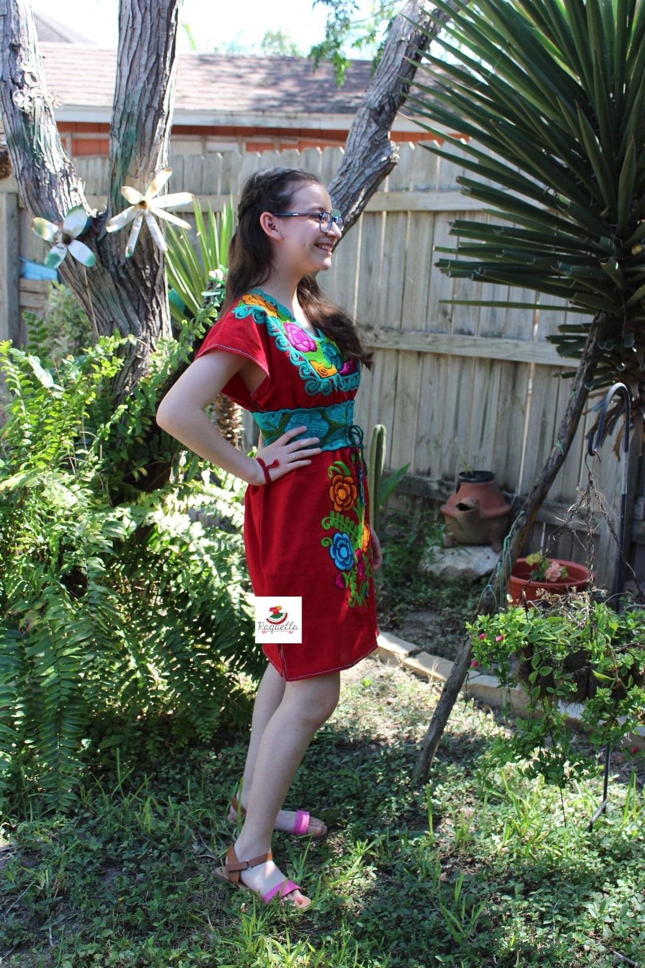 Image of Gorgeous Hand Embroidered Artisanal Dresses - Handmade Dress - Mexican Embroidered Dress