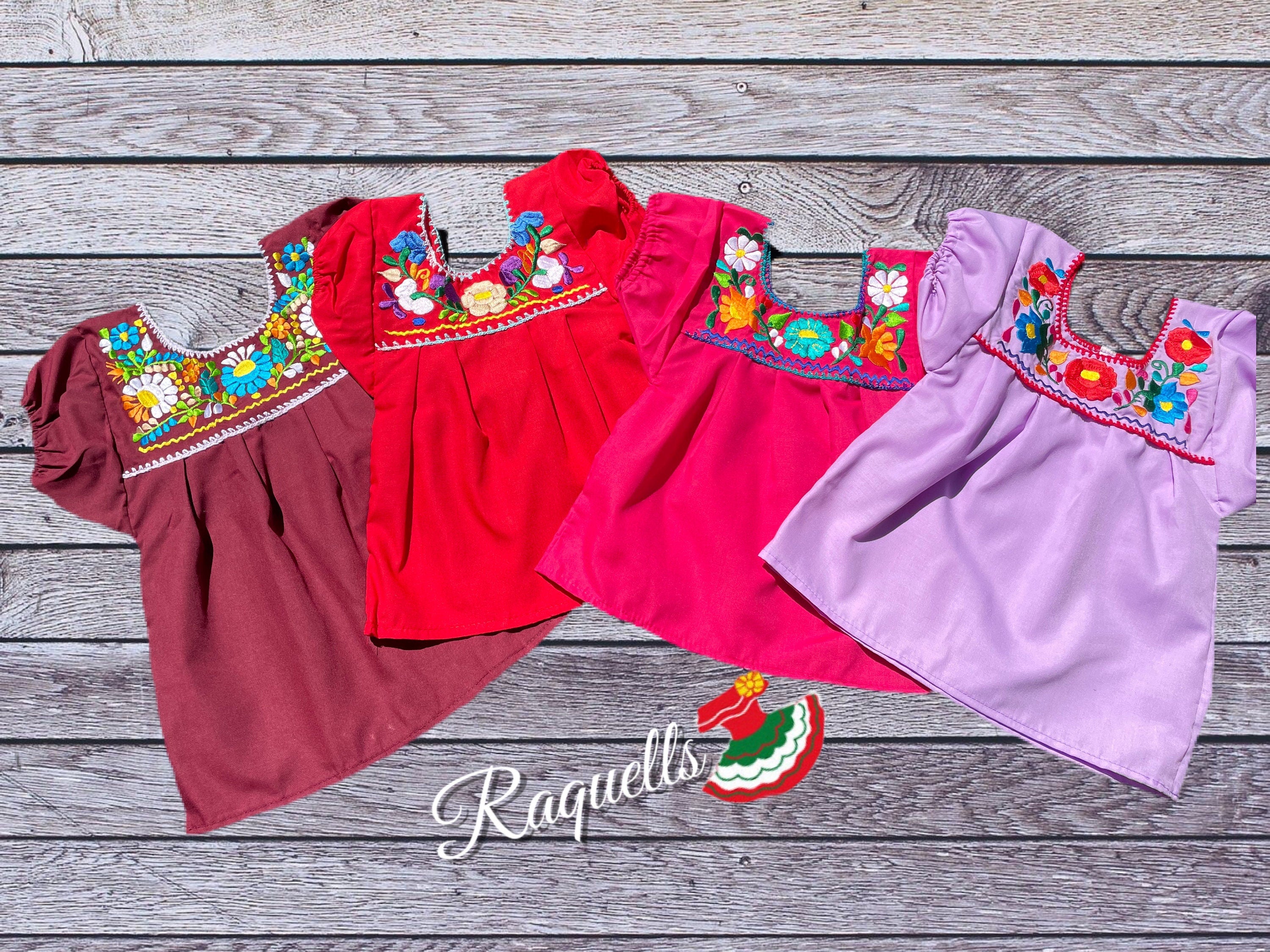 Authentic Girls Puebla Blouse - Kids Mexican Blouse - Artisanal Blouse