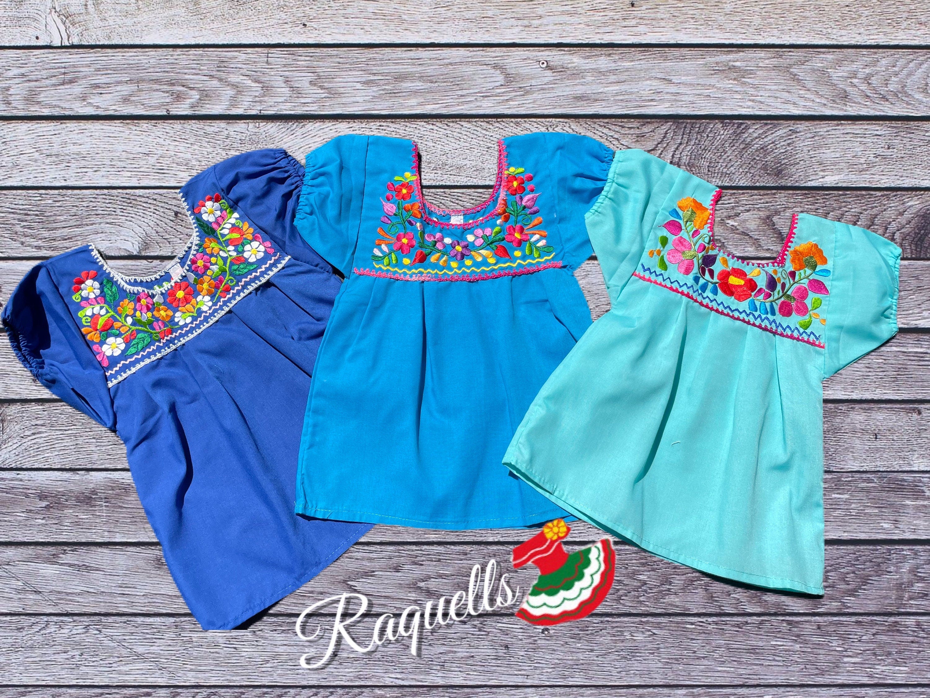 Authentic Girls Puebla Blouse - Kids Mexican Blouse - Artisanal Blouse