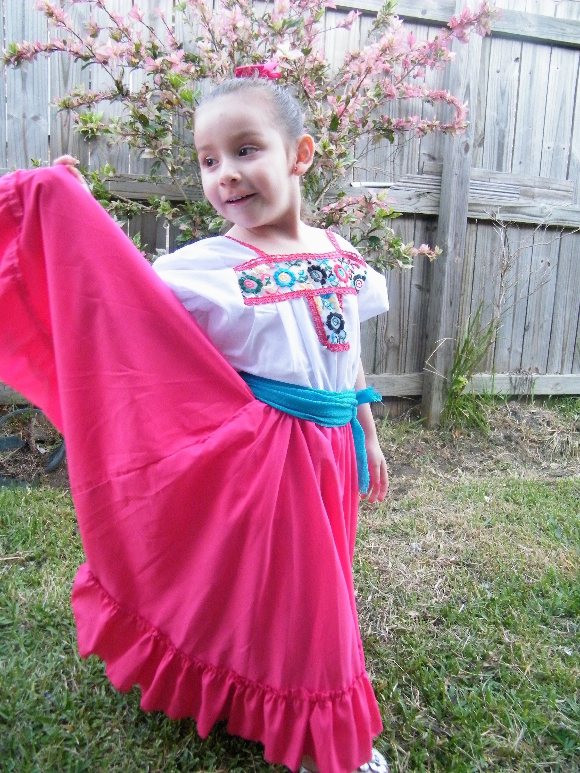 Image of Girls Mexican Skirt - Traditional Folklorico Skirt