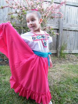 Image of Girls Mexican Skirt - Traditional Folklorico Skirt