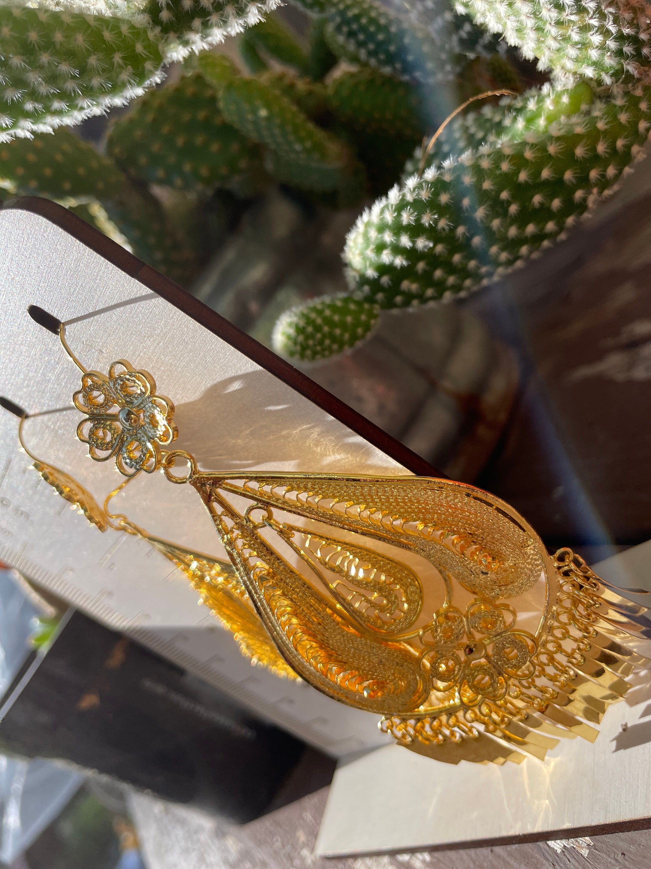 Large Flower Teardrop - Traditional Mexican Artisanal Earrings - Beautiful Folkloric Earrings made by our Oaxaca Artisan Partners