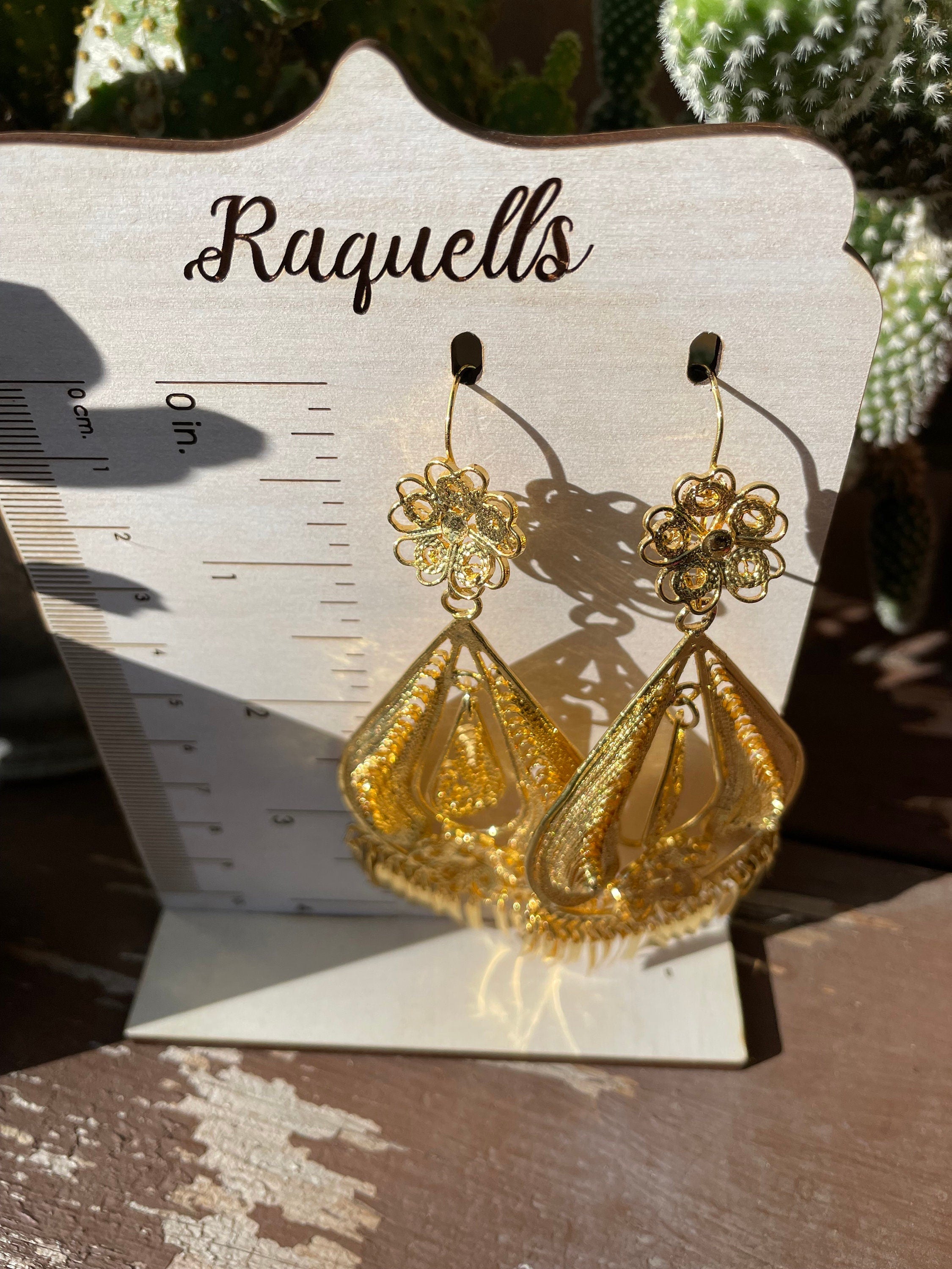 Large Flower Teardrop - Traditional Mexican Artisanal Earrings - Beautiful Folkloric Earrings made by our Oaxaca Artisan Partners