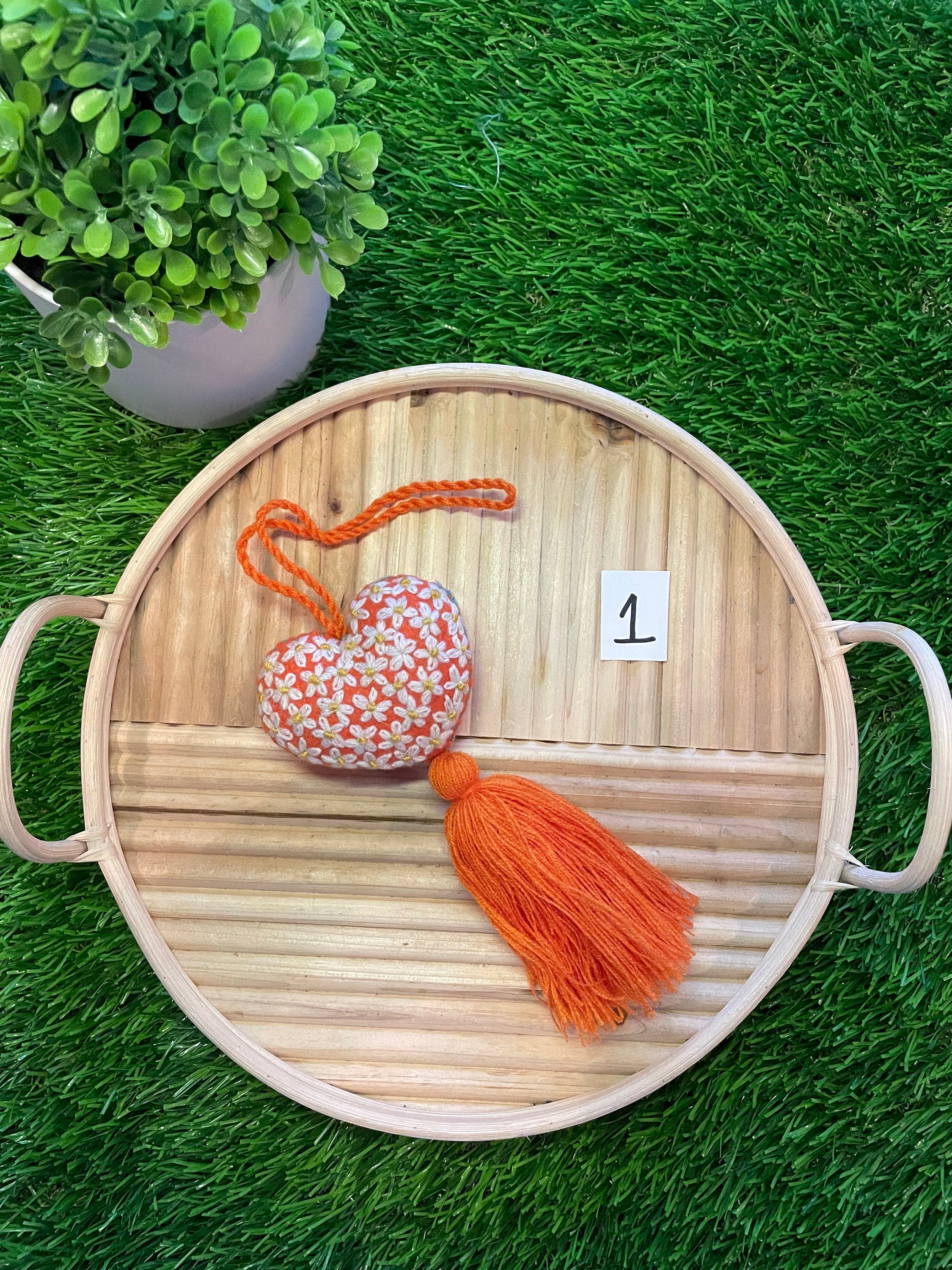 Charming Heart Tassel Decor - Handcrafted Car Charms - Artisan Made - Autism Awareness Gift