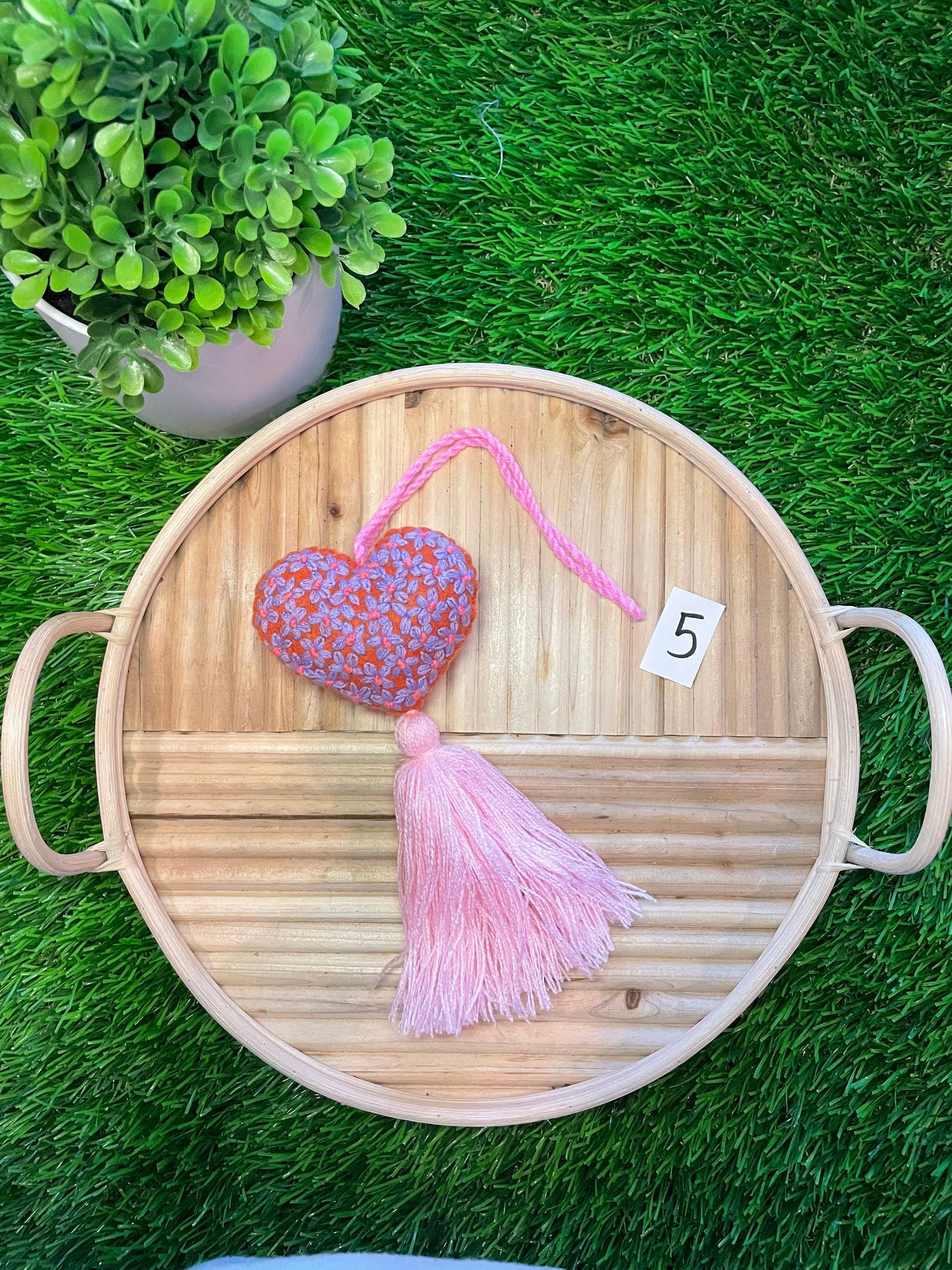 Charming Heart Tassel Decor - Handcrafted Car Charms - Artisan Made - Autism Awareness Gift