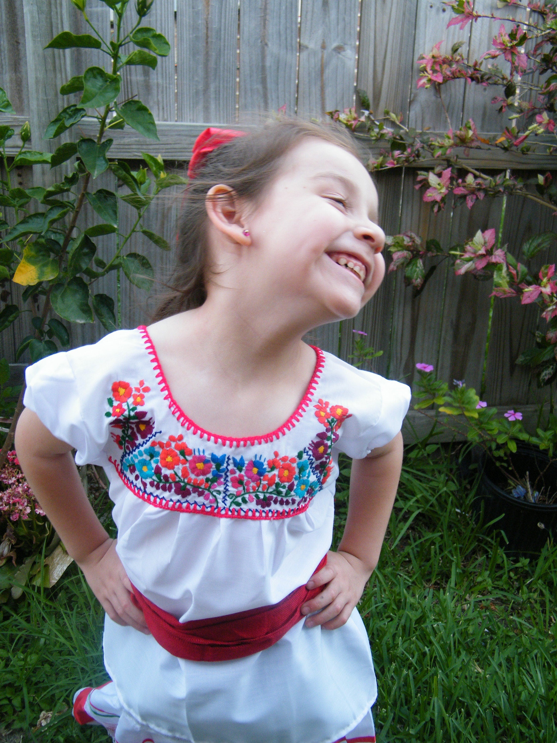 Authentic Girls Puebla Blouse - Kids Mexican Blouse - Artisanal Blouse