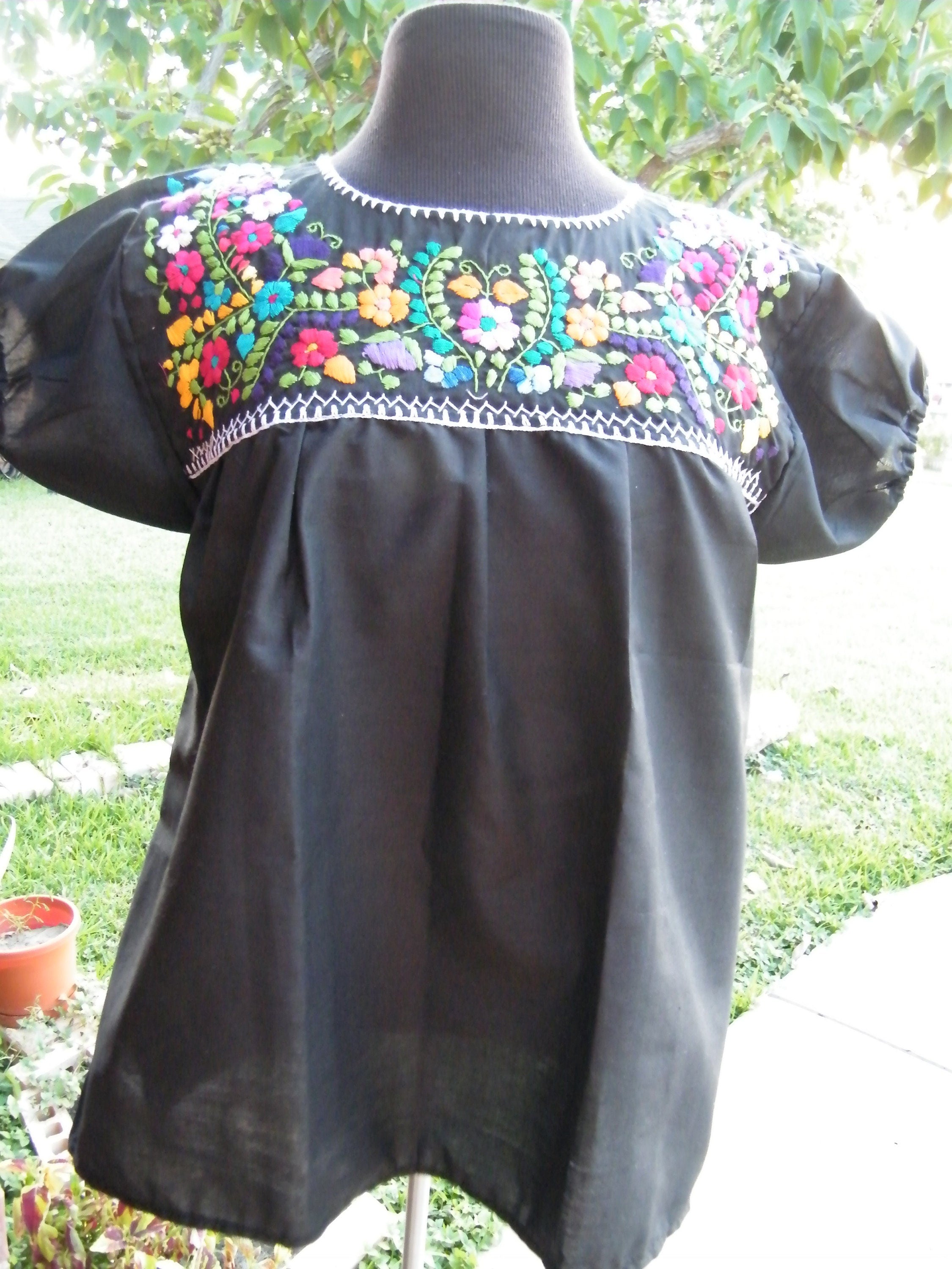 Authentic Girls Puebla Blouse - Kids Mexican Blouse - Artisanal Blouse
