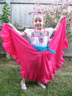 Image of Girls Mexican Skirt - Traditional Folklorico Skirt