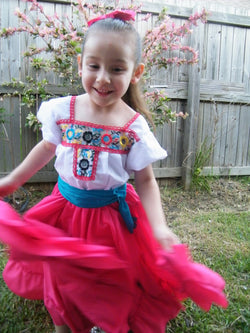 Image of Girls Mexican Skirt - Traditional Folklorico Skirt