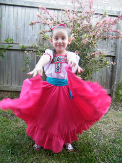 Image of Girls Mexican Skirt - Traditional Folklorico Skirt