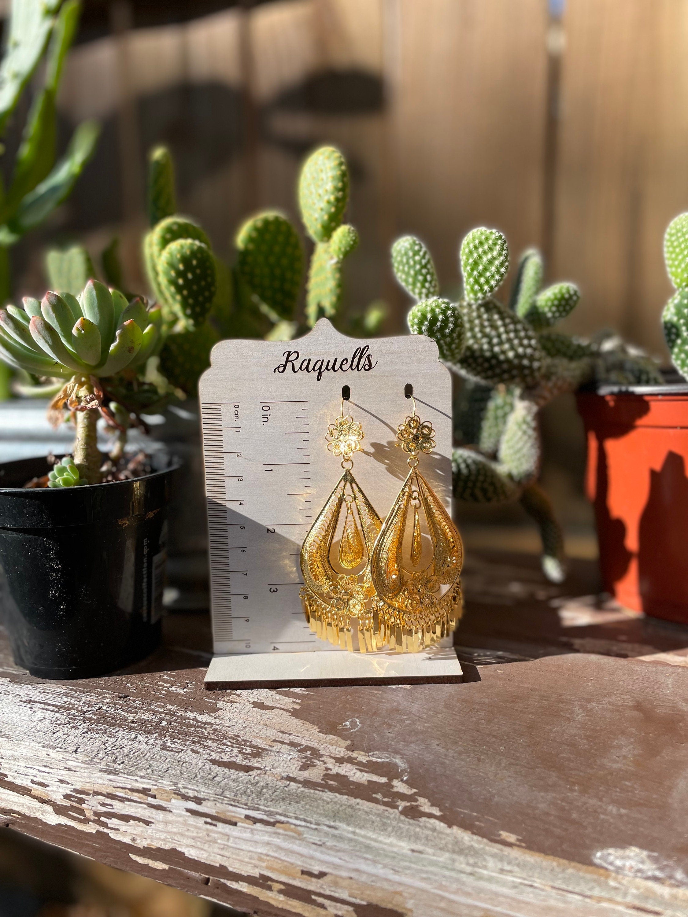 Large Flower Teardrop - Traditional Mexican Artisanal Earrings - Beautiful Folkloric Earrings made by our Oaxaca Artisan Partners