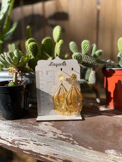 Image of Large Flower Teardrop - Traditional Mexican Artisanal Earrings - Beautiful Folkloric Earrings made by our Oaxaca Artisan Partners