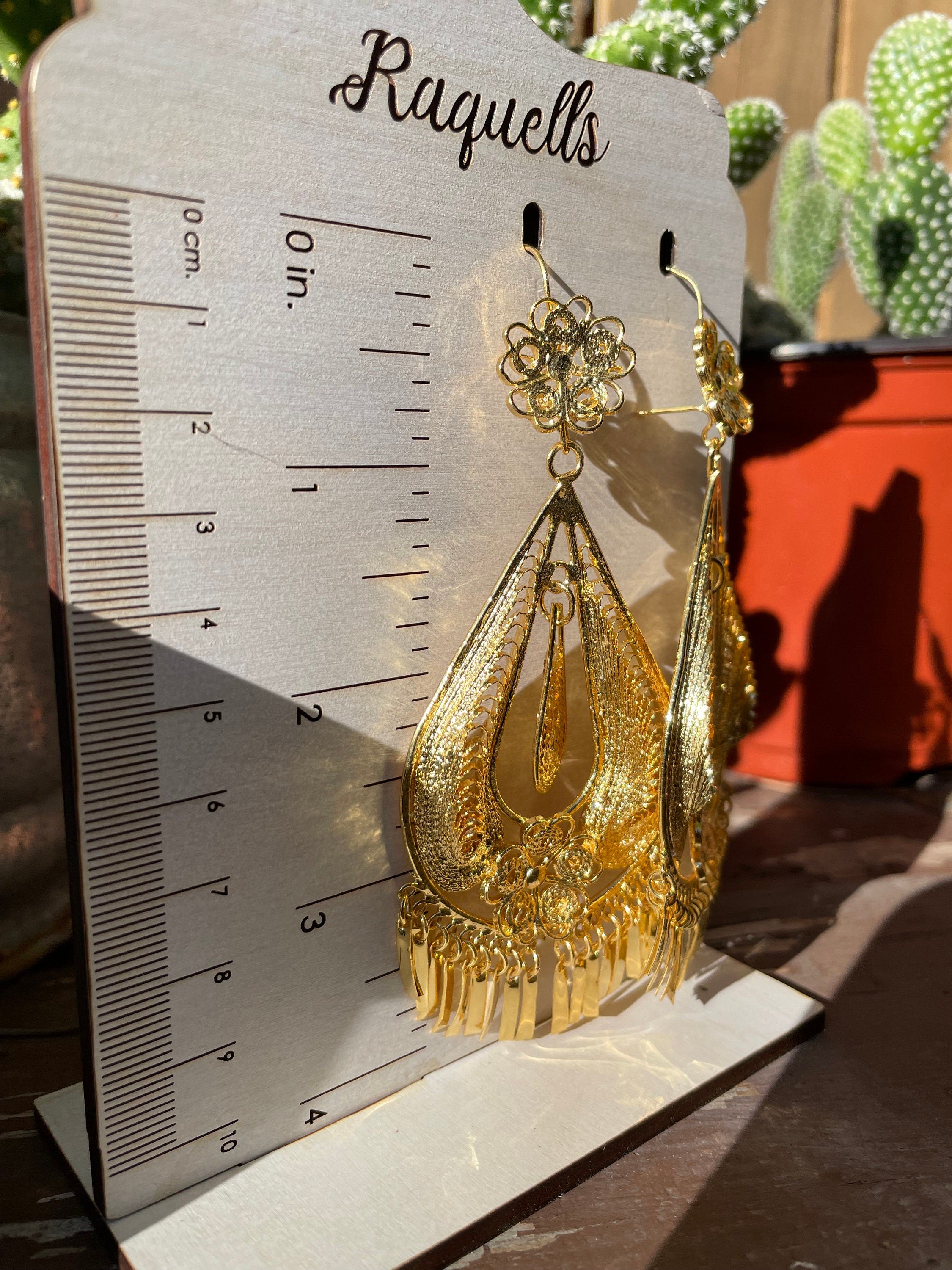 Large Flower Teardrop - Traditional Mexican Artisanal Earrings - Beautiful Folkloric Earrings made by our Oaxaca Artisan Partners