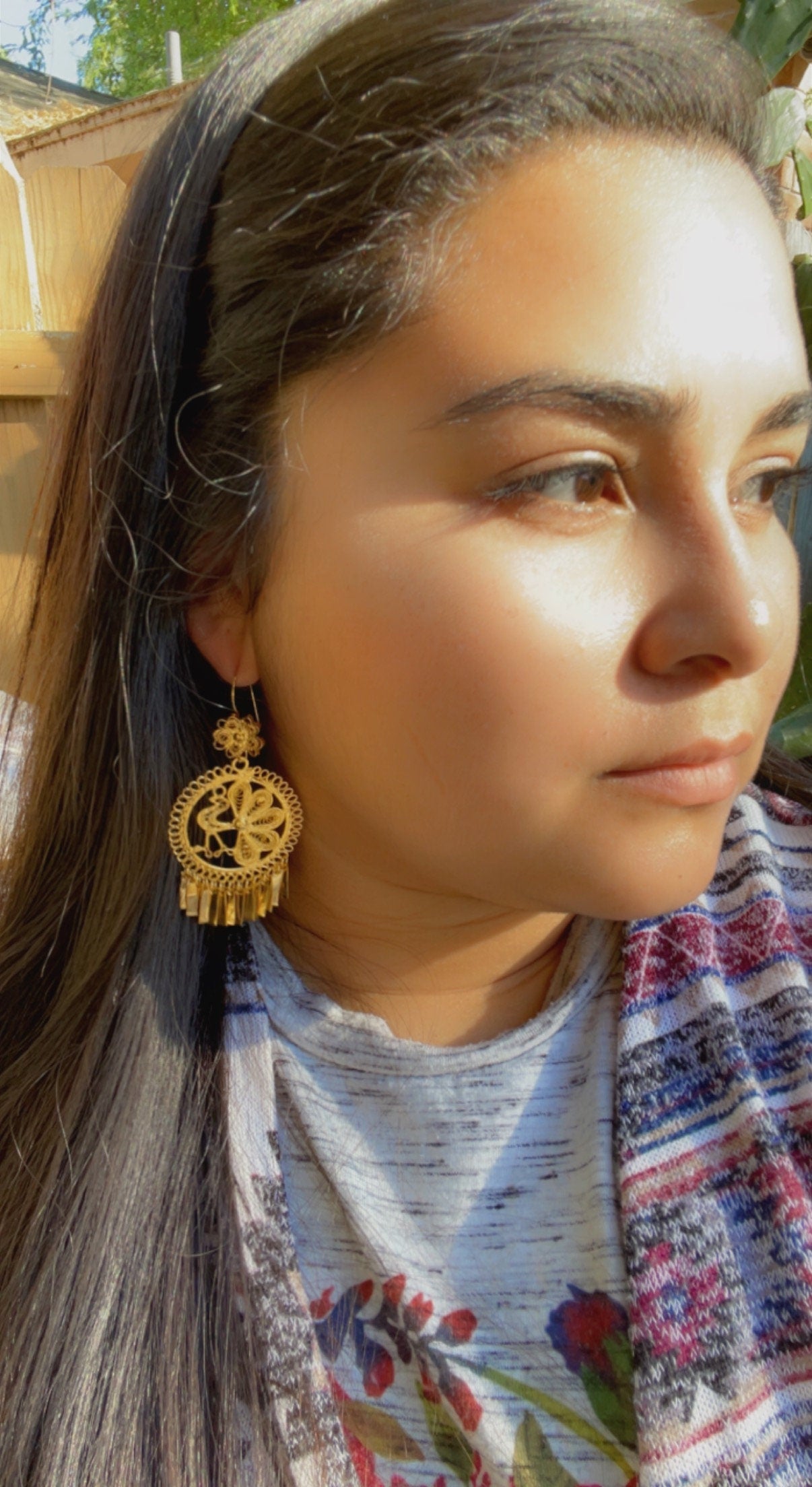 Image of Peacock Mexican Artisanal Earrings - Beautiful Folkloric Earrings made by our Oaxaca Artisan Partners