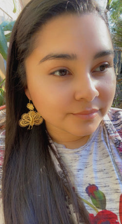 Image of Gorgeous Peacock Gold Plated Earrings