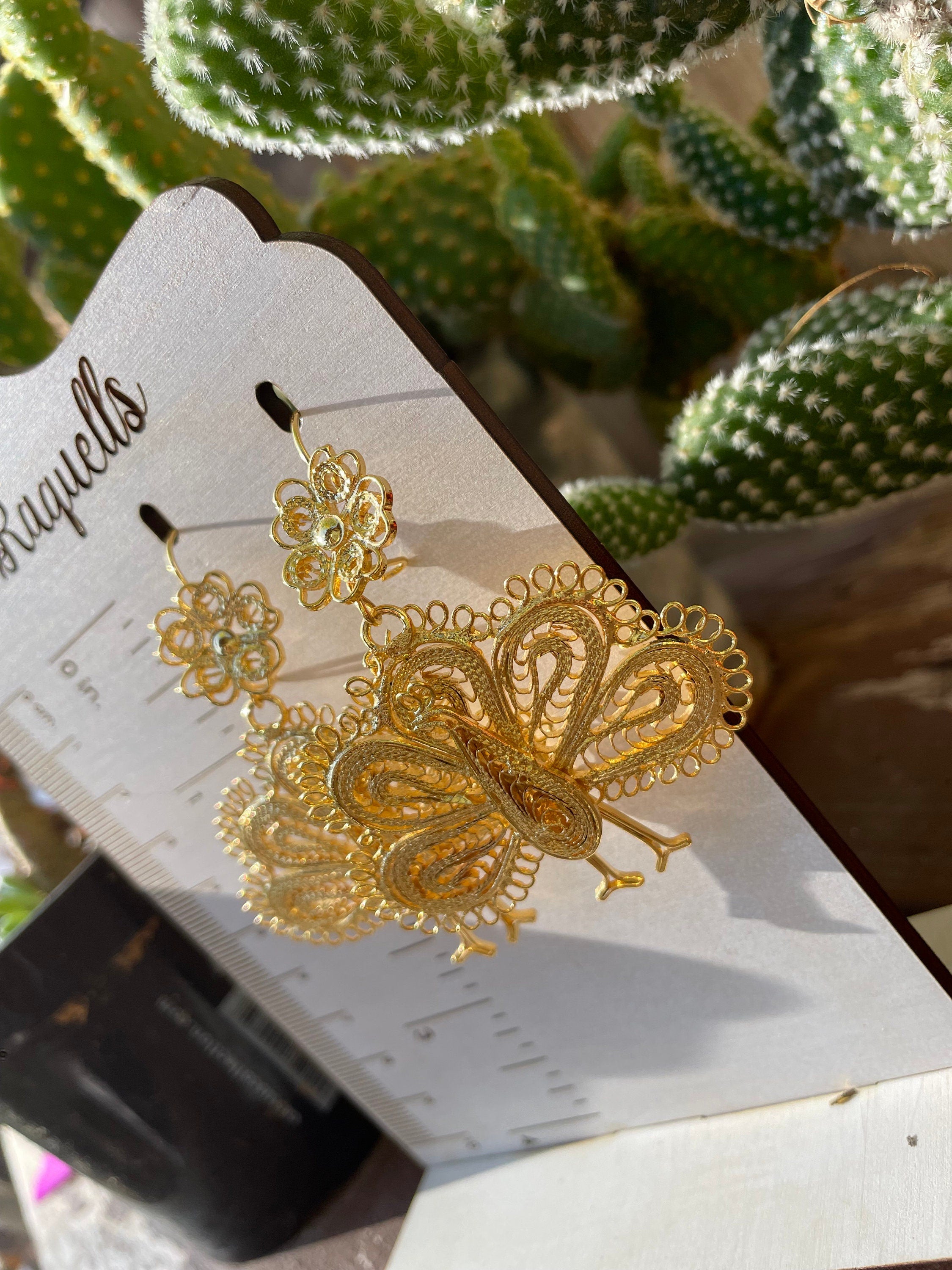Image of Beautiful Peacock Mexican Artisanal Earrings - Folkloric Earrings made by our Oaxaca Artisan Partners