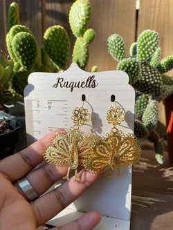 Image of Gorgeous Peacock Gold Plated Earrings