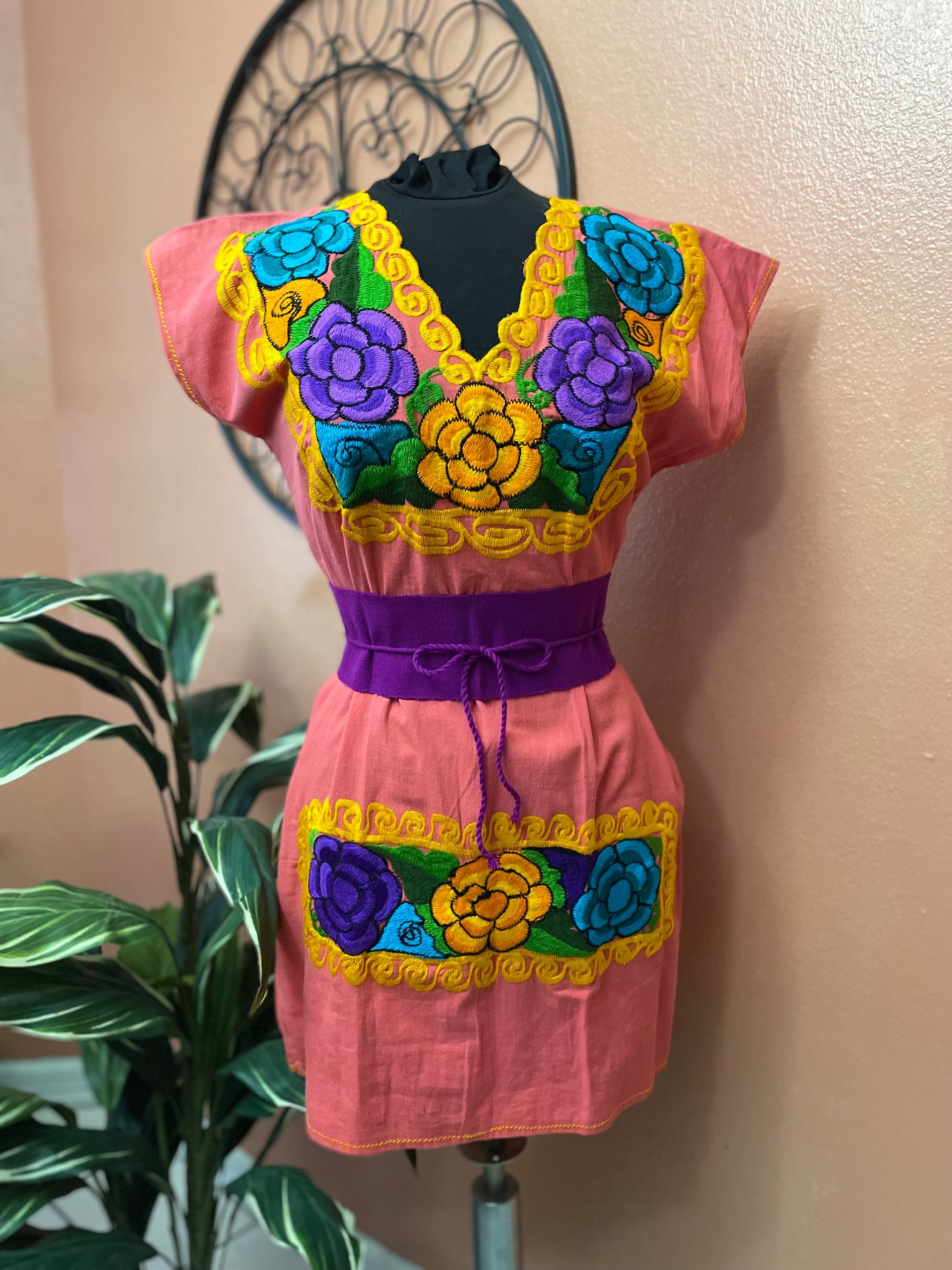 Image of Gorgeous Hand Embroidered Artisanal Dresses - Handmade Dress - Mexican Embroidered Dress